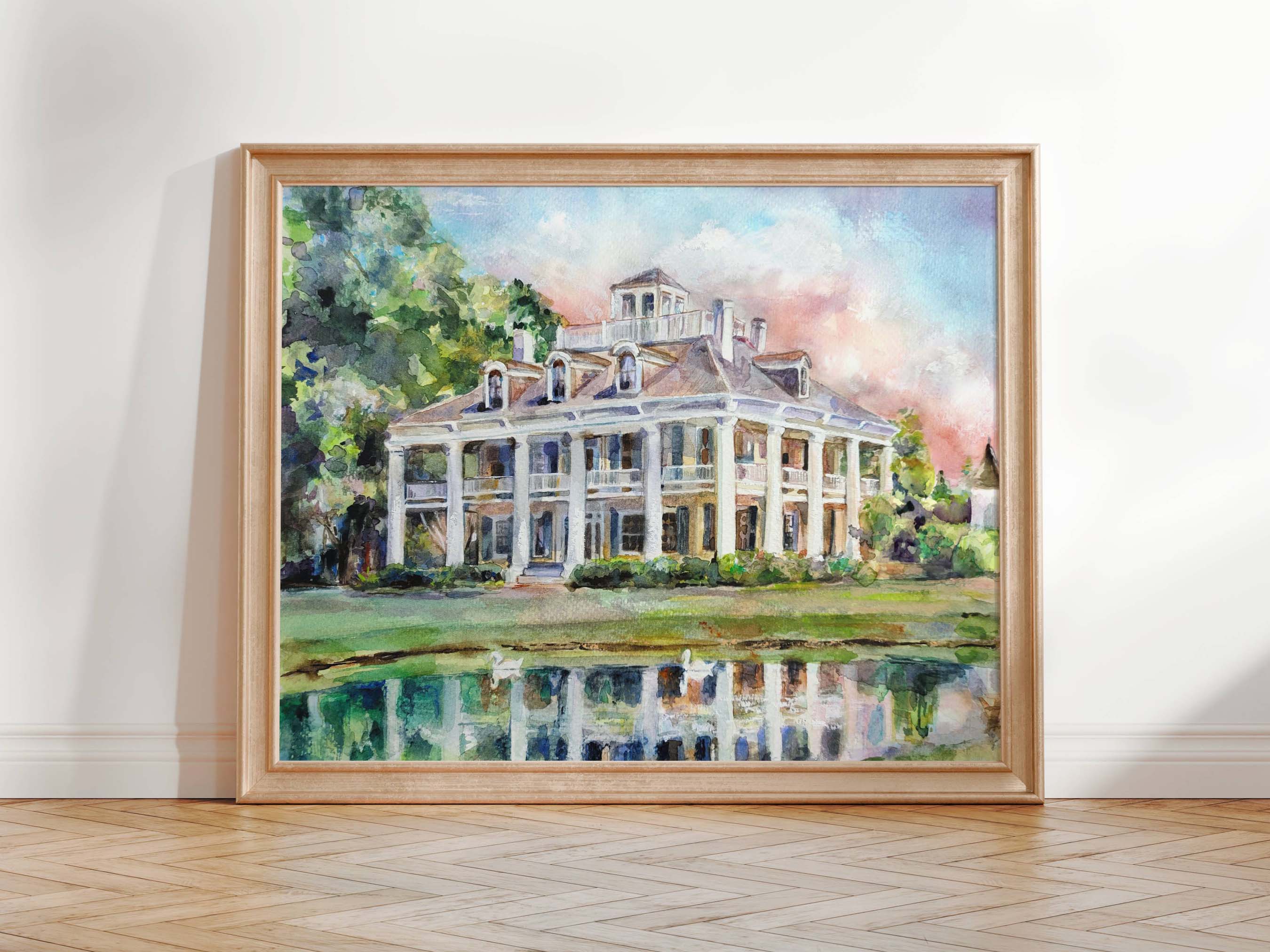 "Houmas House by the Lake" Original Painting