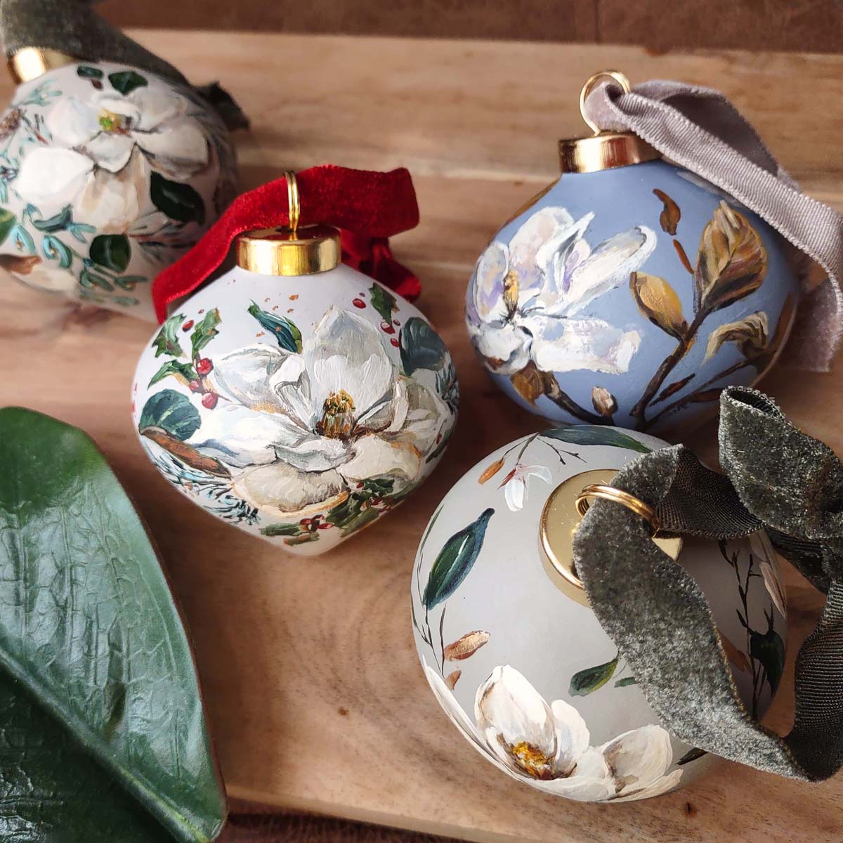 "Magnolias" Ceramic Ornament