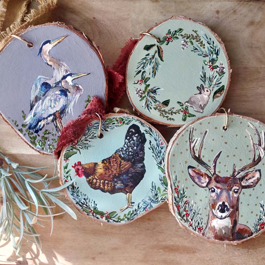 "Animal Lover" Wood Slice Ornament