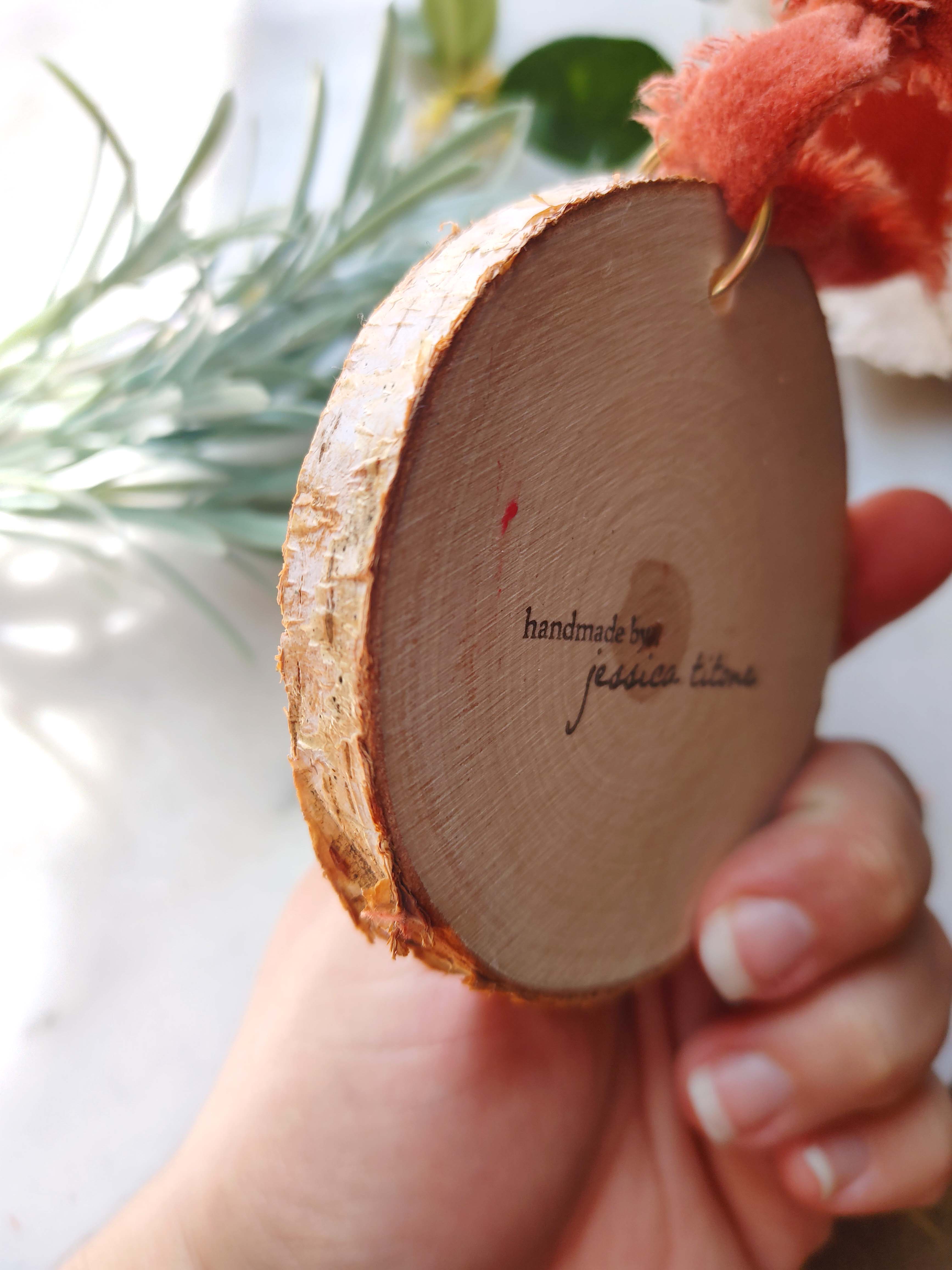 "Sleepy Fox" Wood Slice Ornament