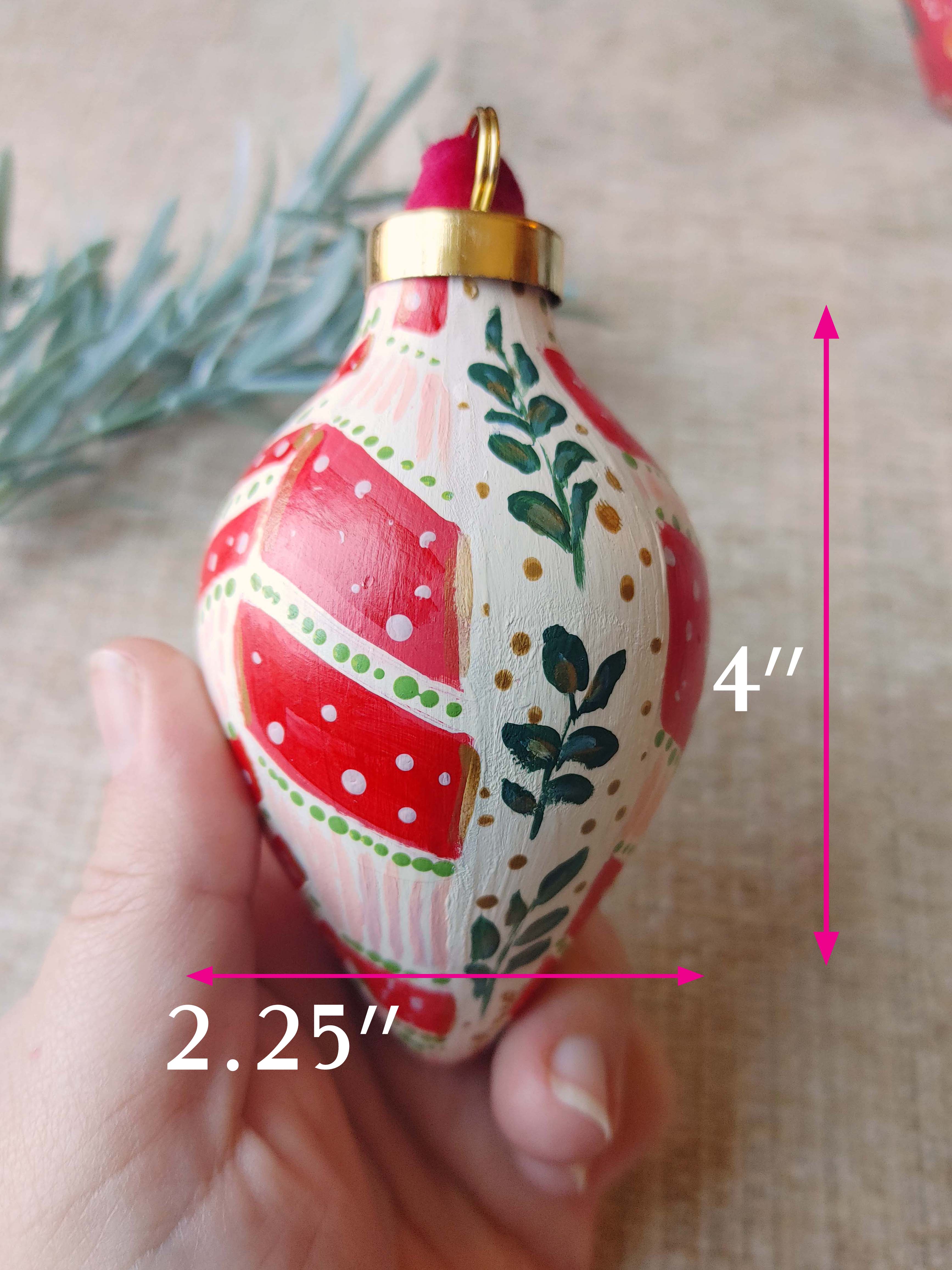 "Candy Cane" Ceramic Bauble Ornament