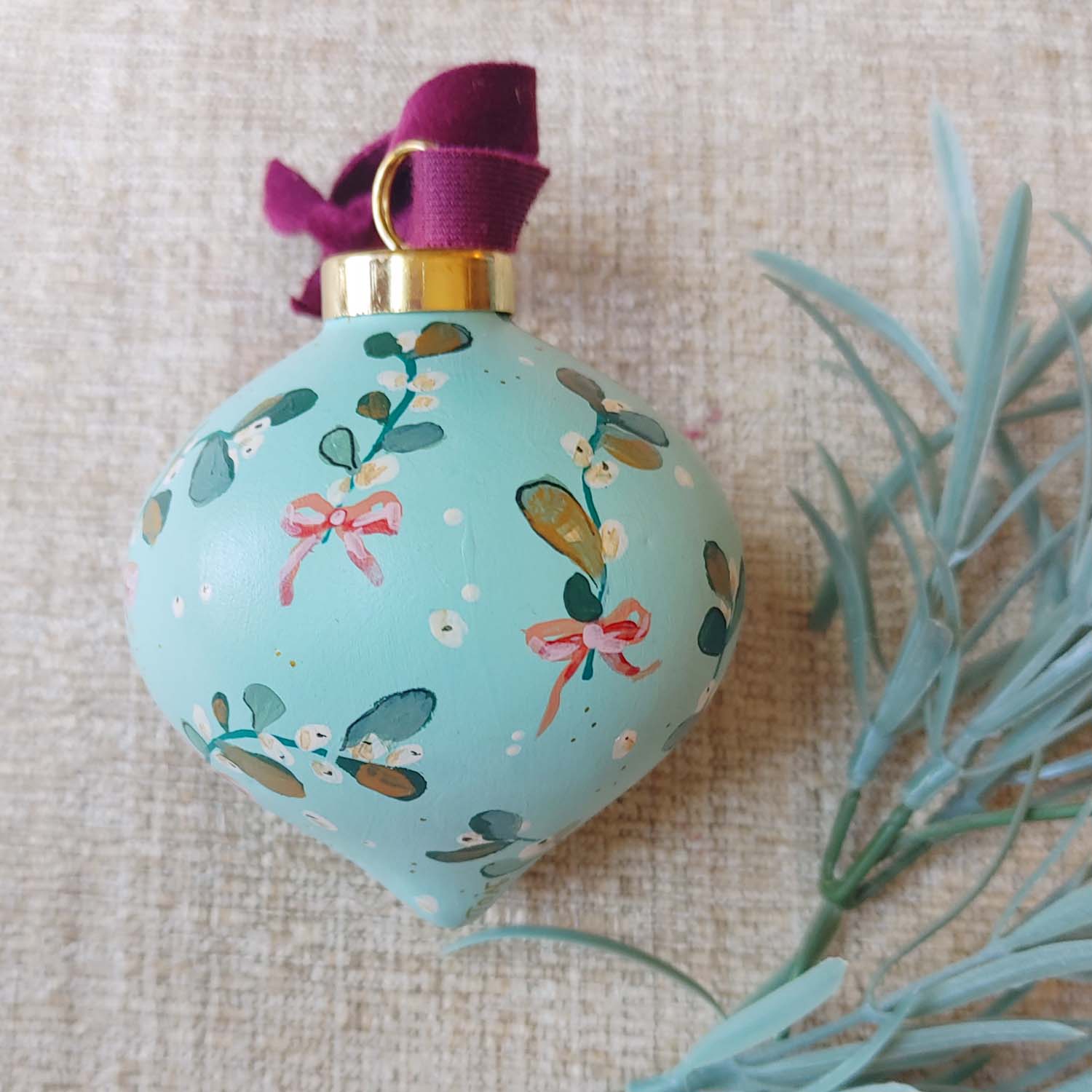 "Snowy Dream" Ceramic Bauble Ornament