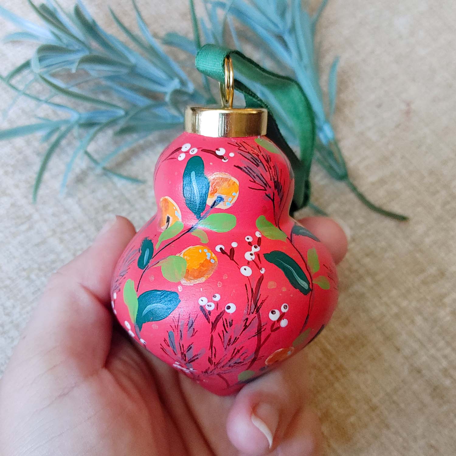 "Cinnamon Spark" Ceramic Bauble Ornament