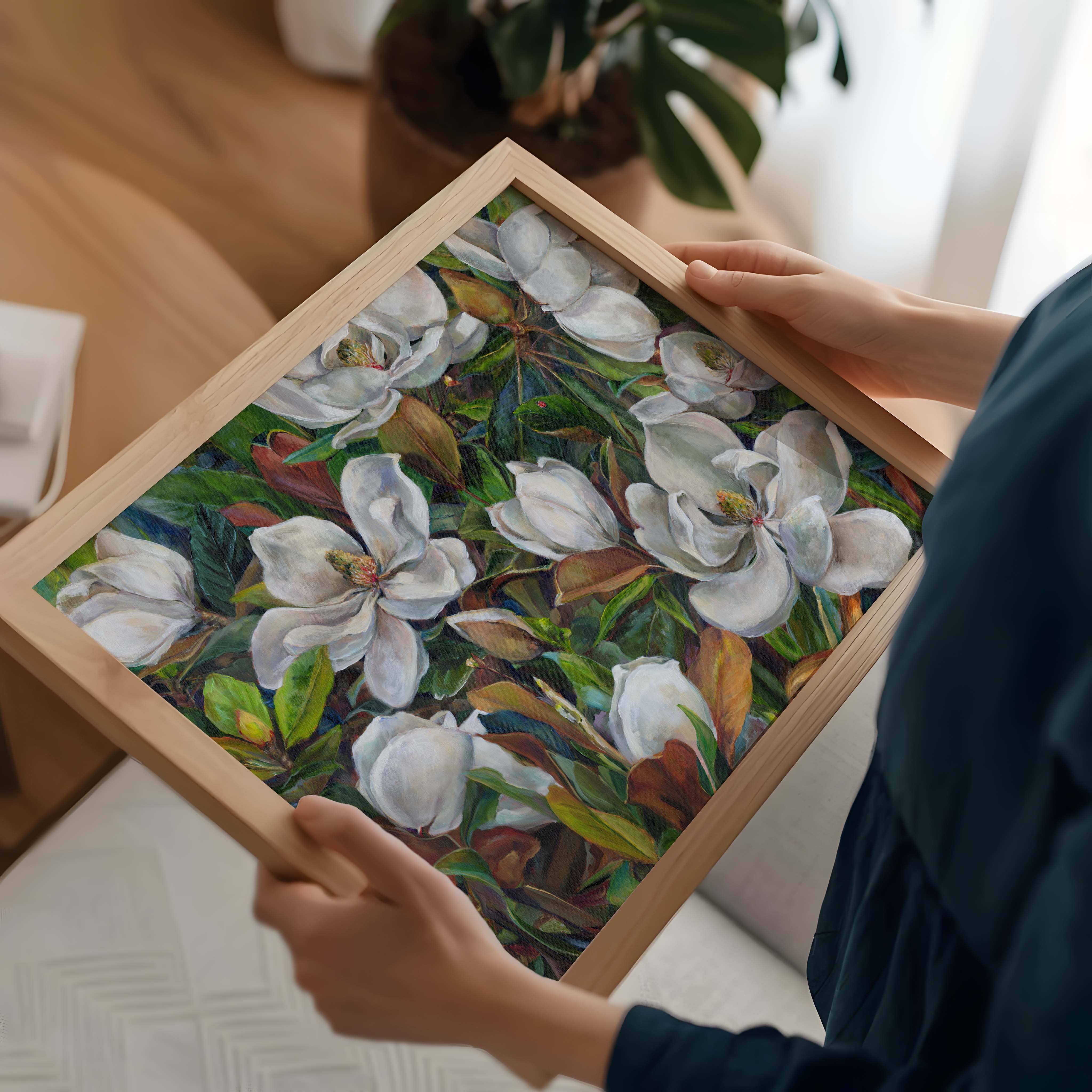 "Ivory and Evergreen" Horizontal Print