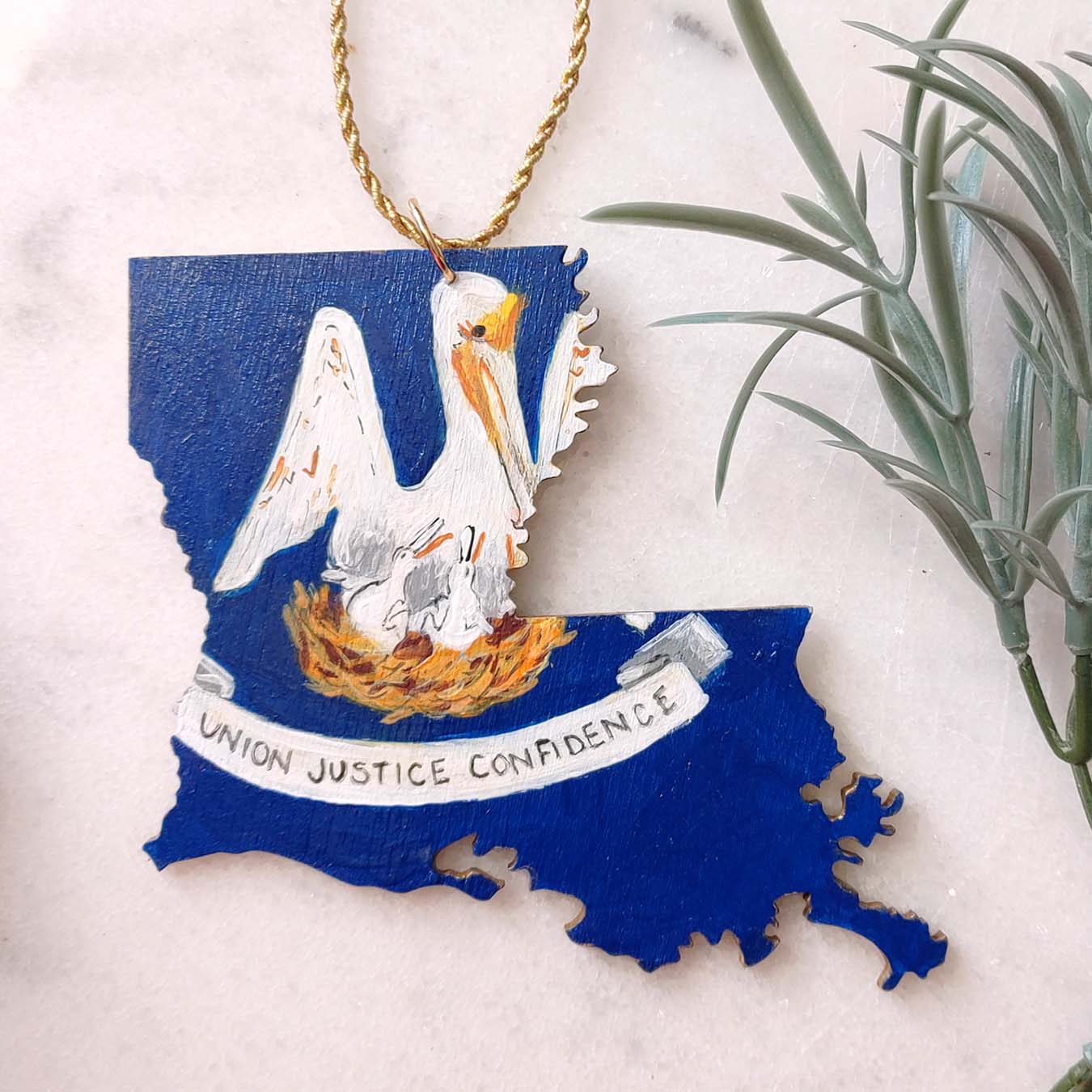 "State Flag" Louisiana Wooden Cutout