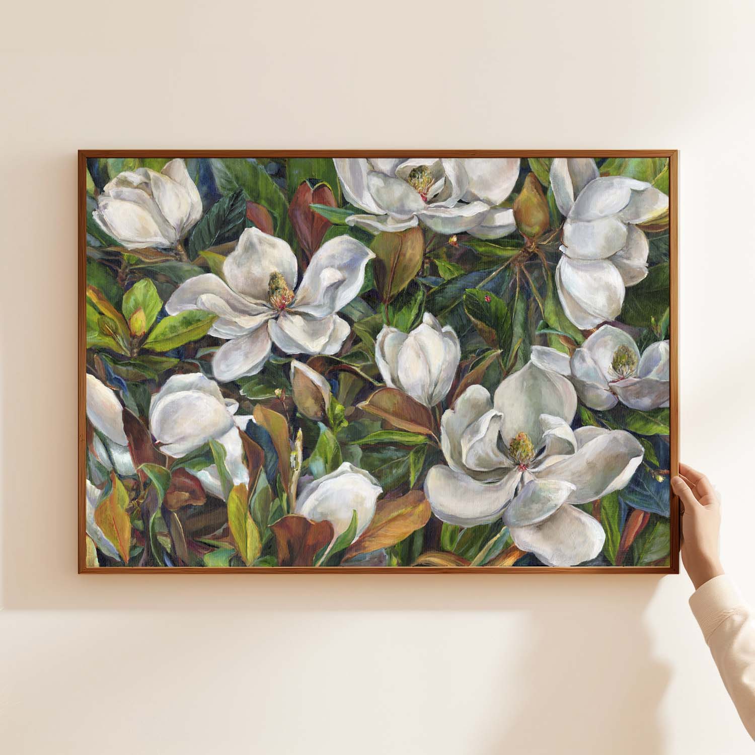 "Ivory and Evergreen" Original Painting