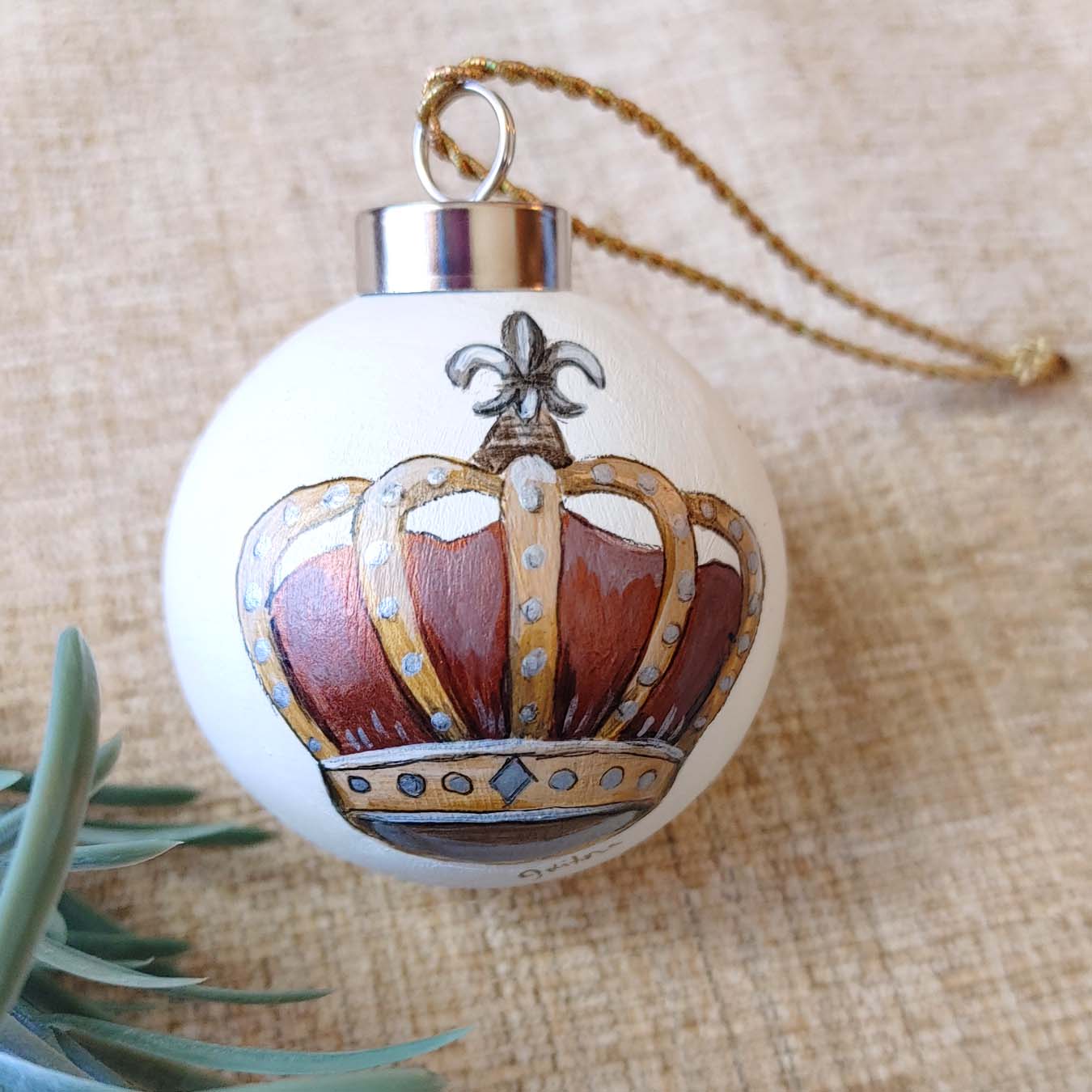"Metallic Louisiana" Ceramic Bauble Ornaments
