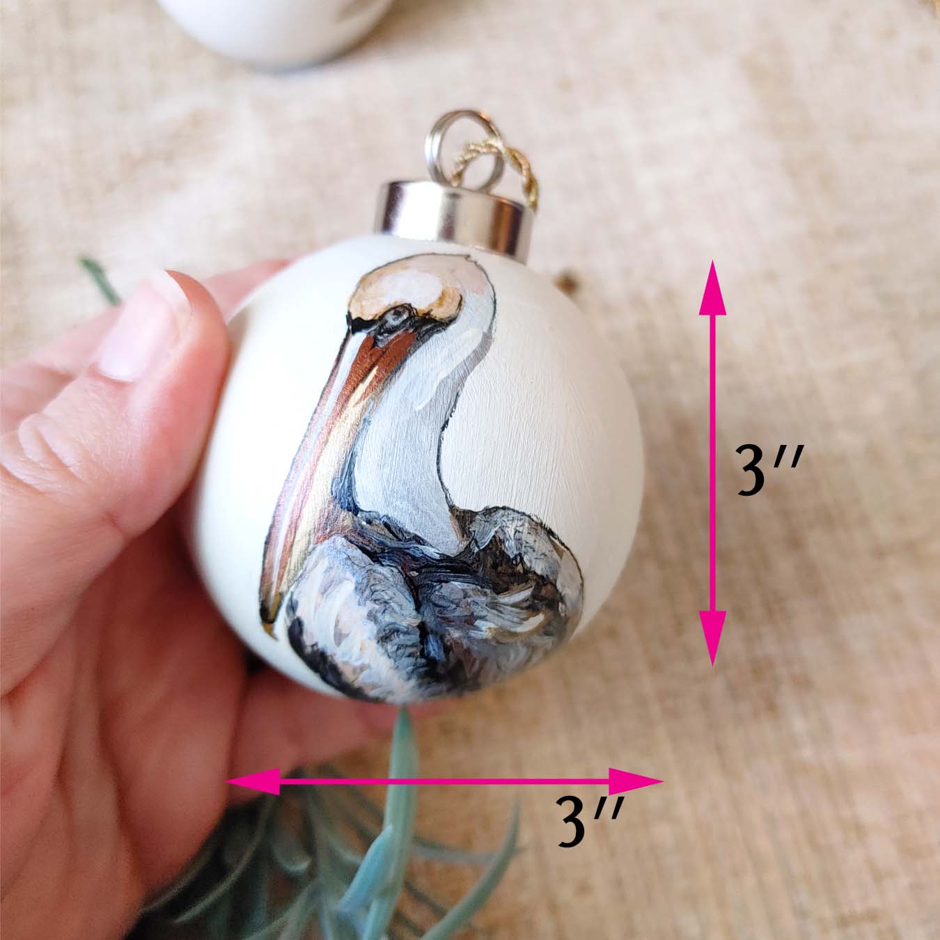 "Metallic Louisiana" Ceramic Bauble Ornaments