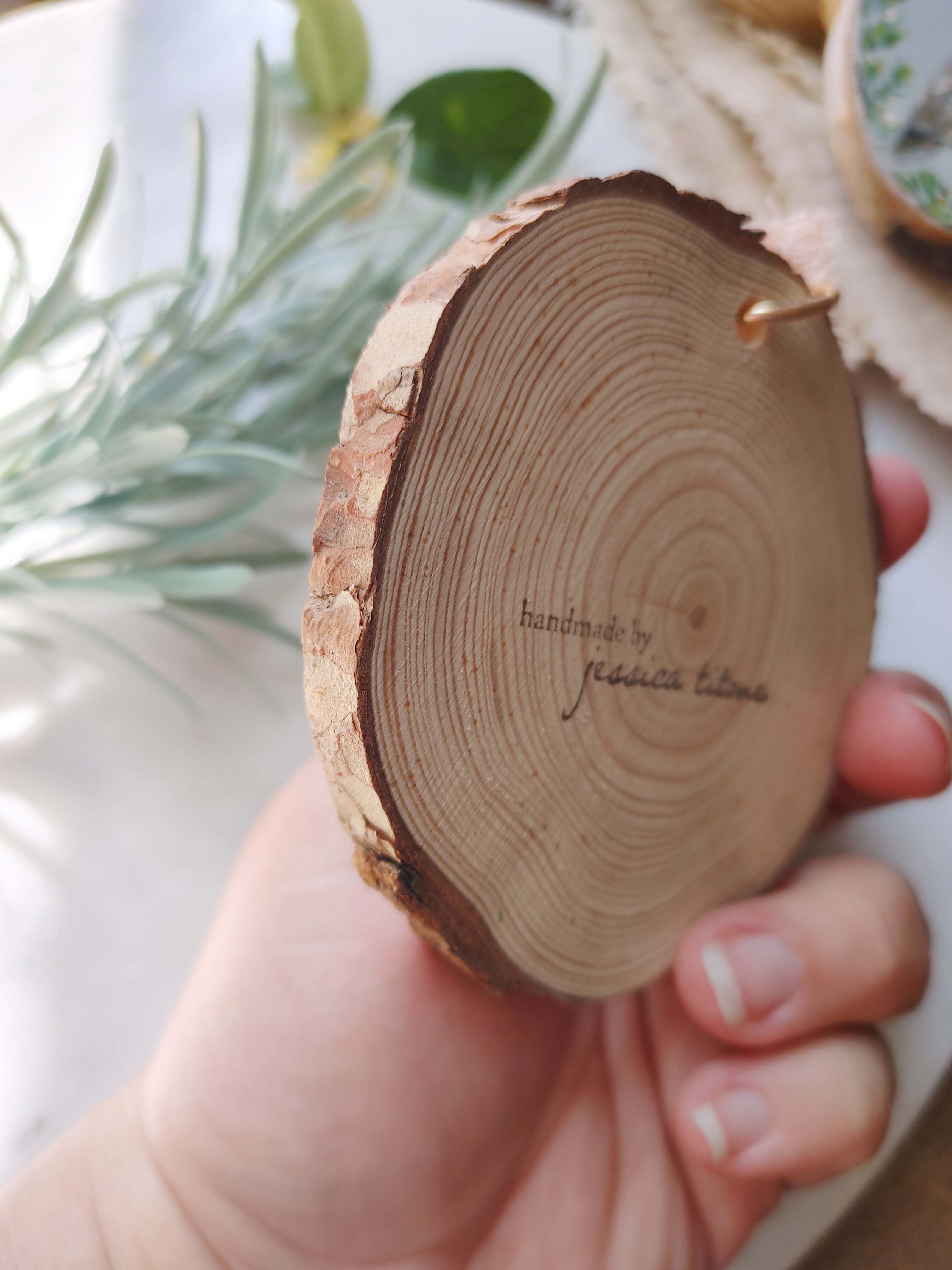 "A Little Prickly" Wood Slice Ornament
