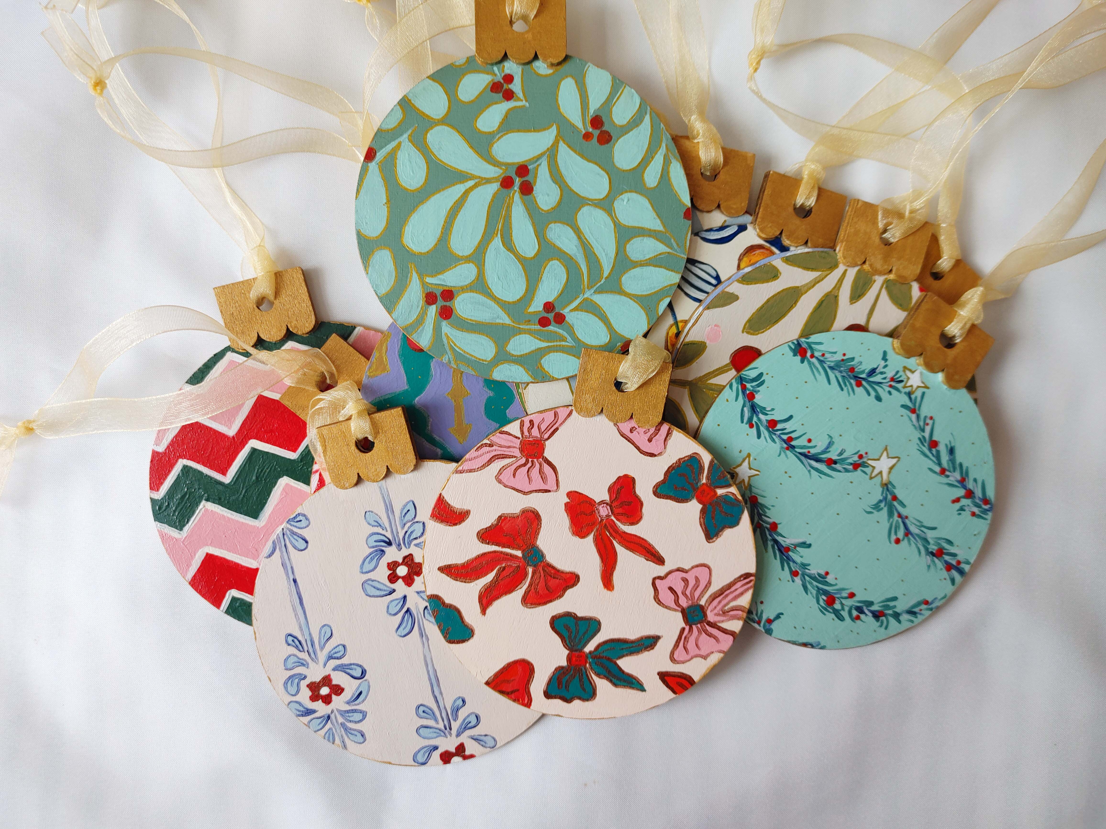 "Oh What Fun" Flat Bauble Ornaments