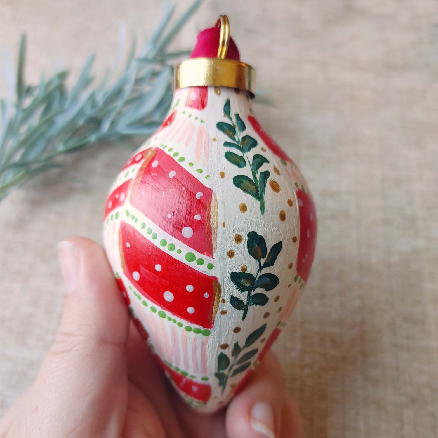 "Candy Cane" Ceramic Bauble Ornament