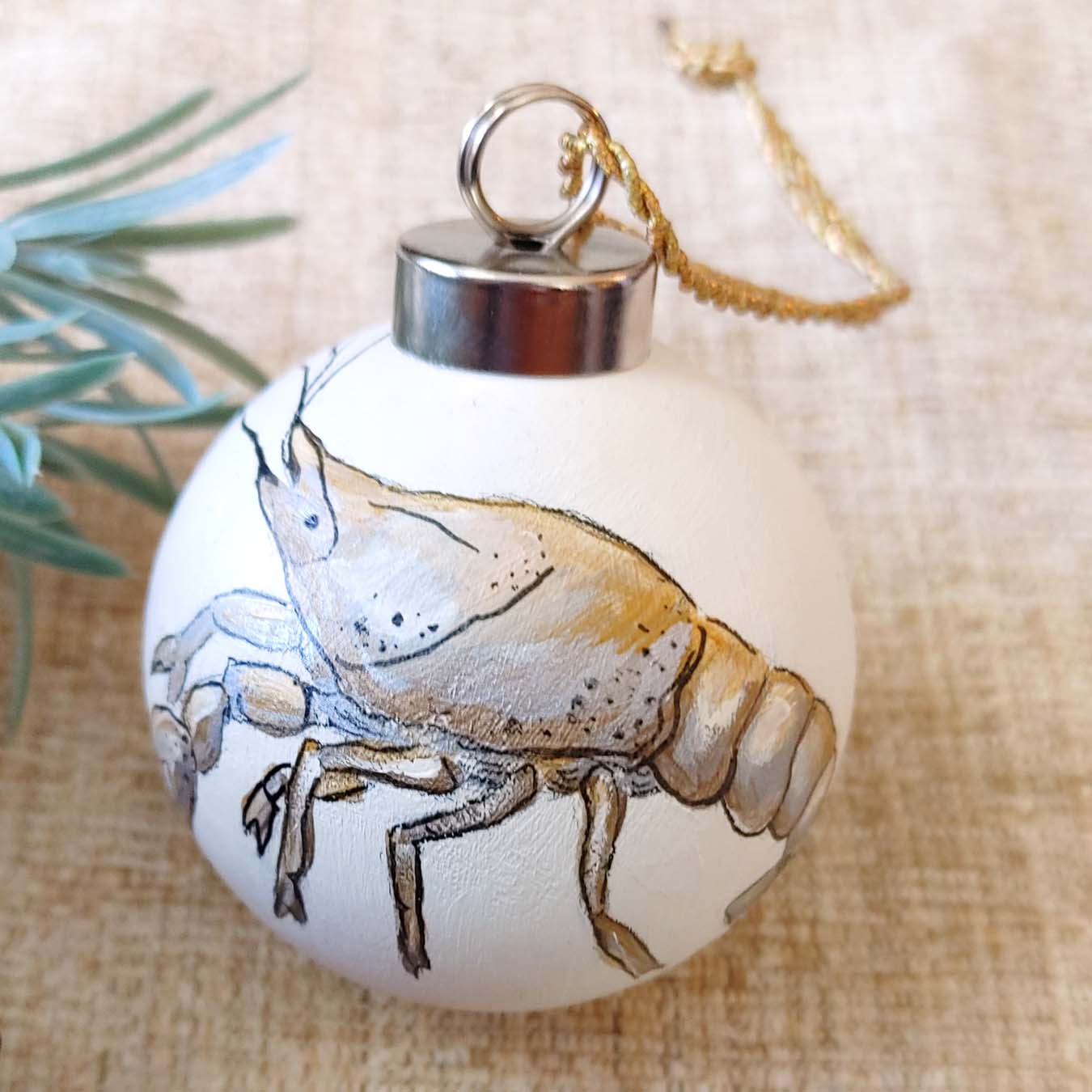 "Metallic Louisiana" Ceramic Bauble Ornaments