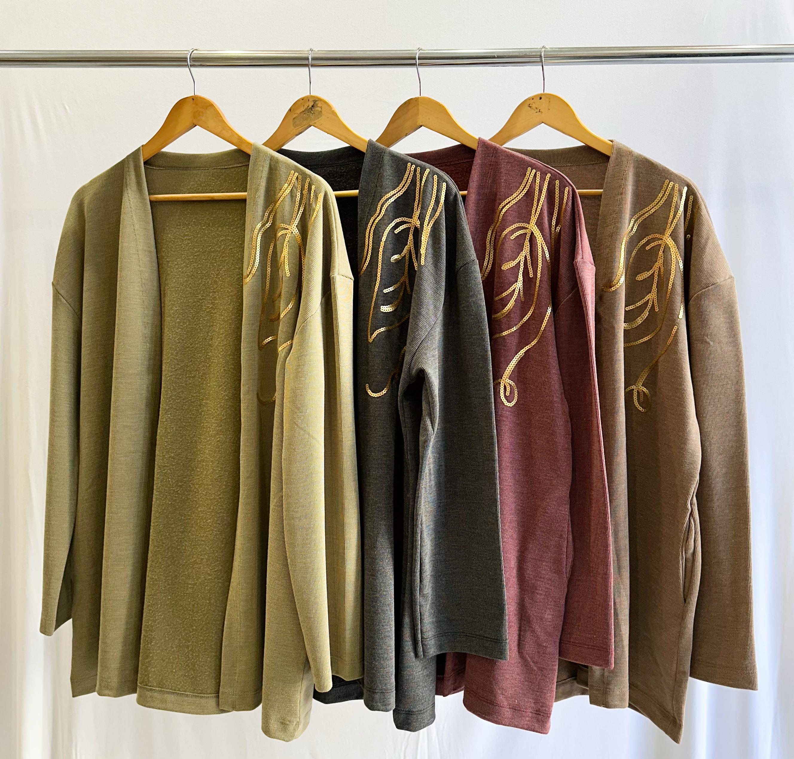 Saco morley frizado jaspeado bordado de lentejuelas HALEY
