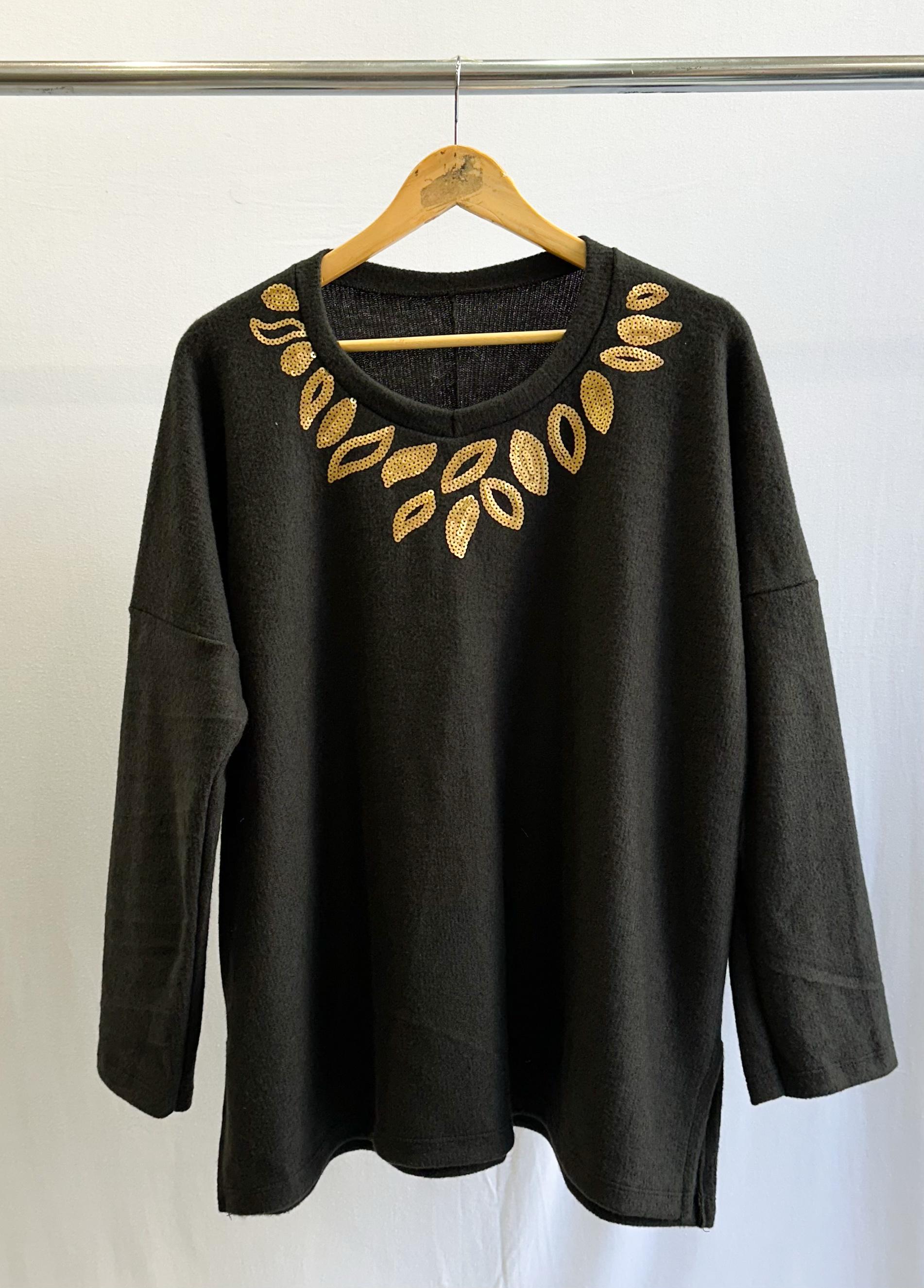 Remerón lanilla bordado de lentejuelas LESLIE