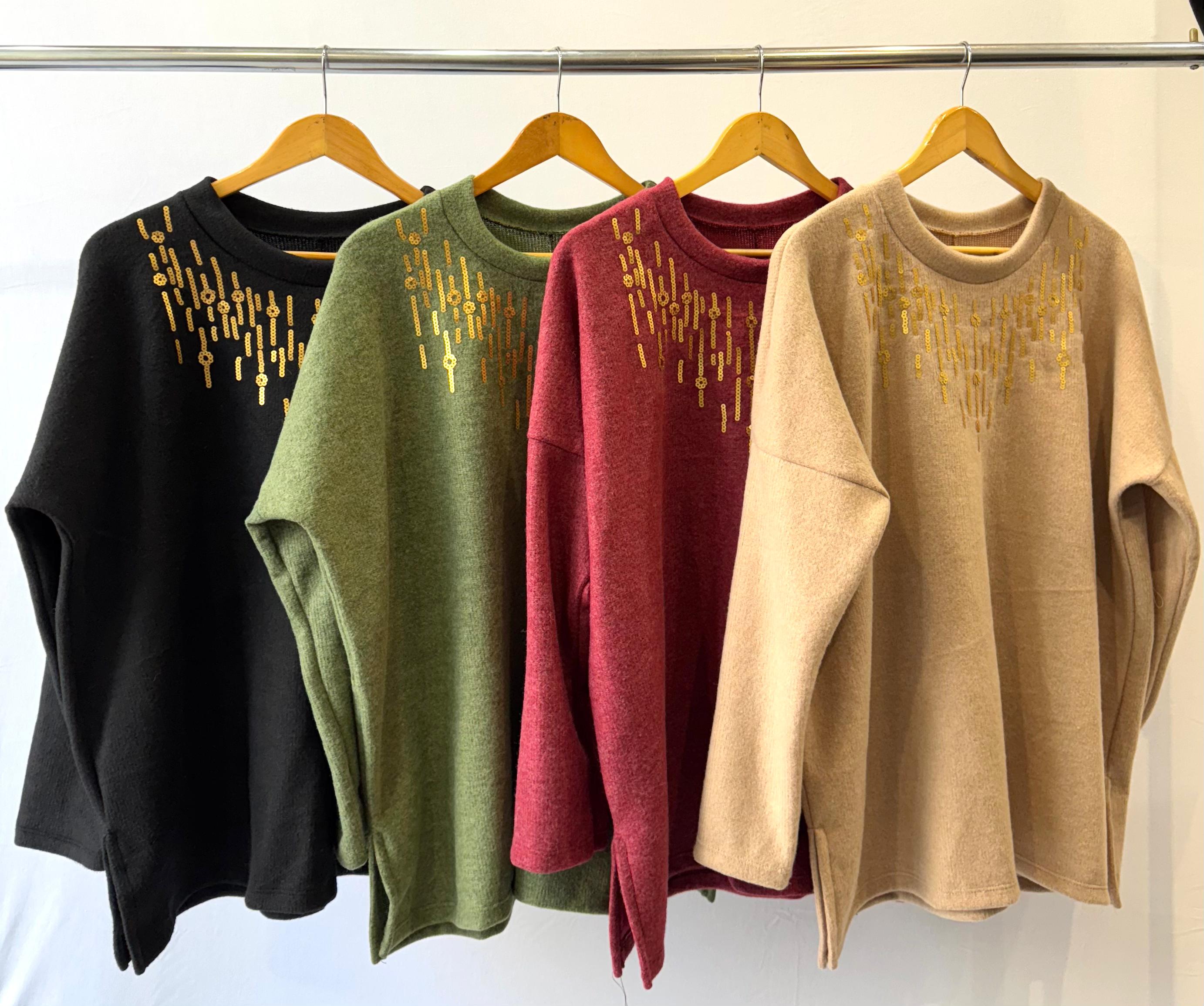 Remerón lanilla bordado de lentejuelas ANA