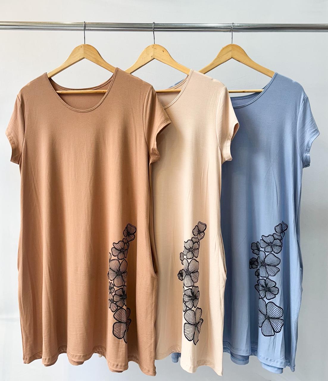 Vestido estampado con mangas CORINNE