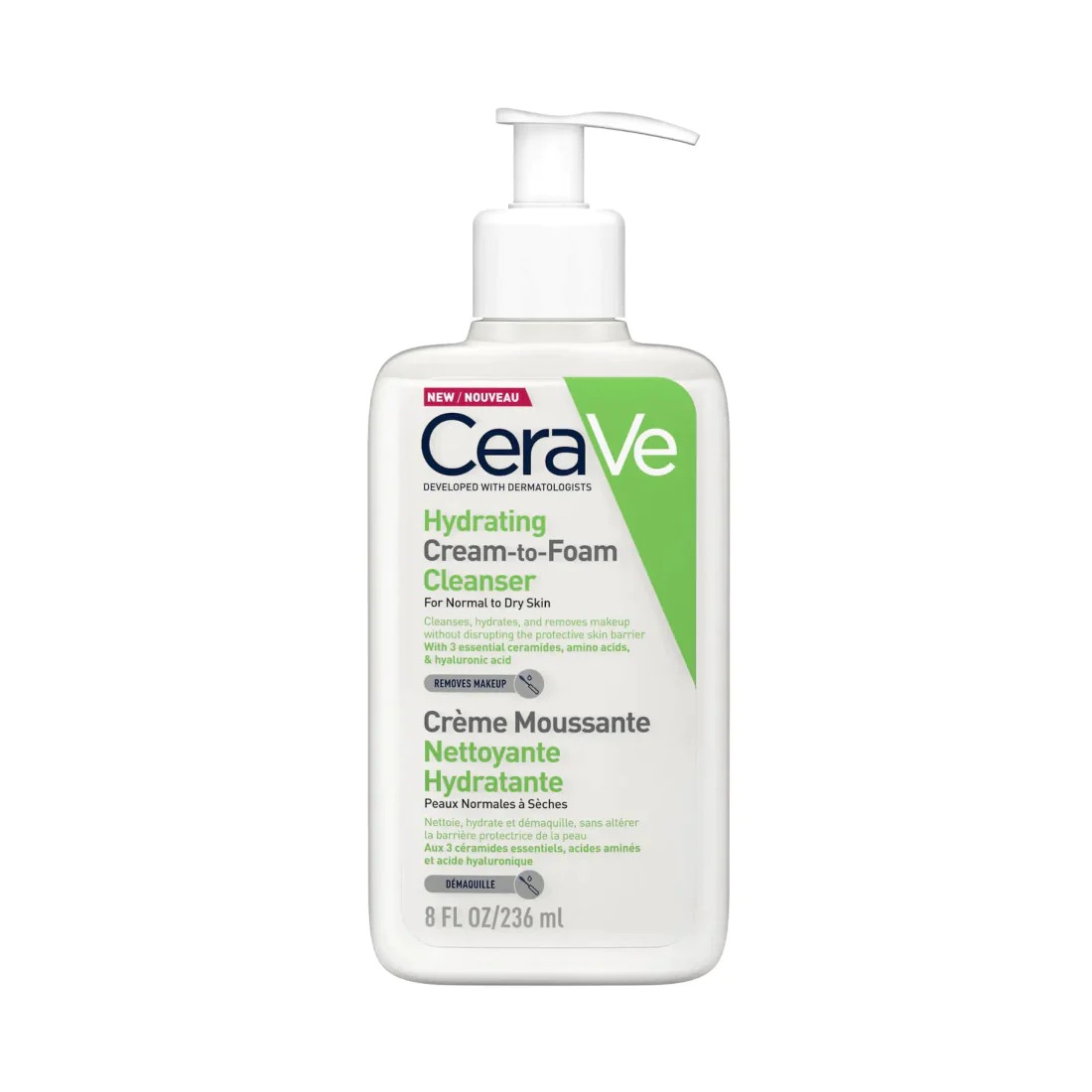 CERAVE Hydrating Cream-To-Foam cleanser - kreminis putų prausiklis