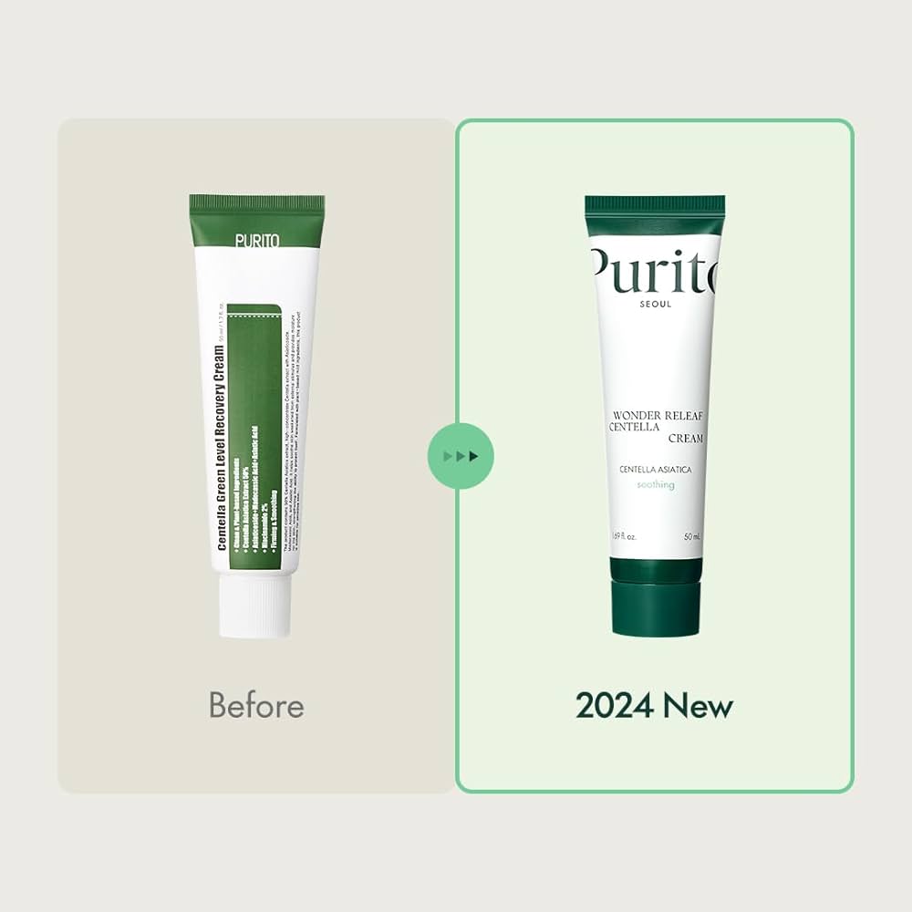 PURITO Wonder Releaf Centella Cream - atkuriantis veido kremas