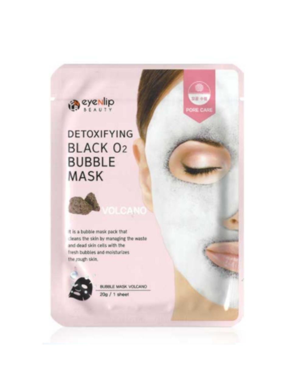 eyeNlip Detoxifying Black O2 Bubble Mask Volcano - veido kaukė