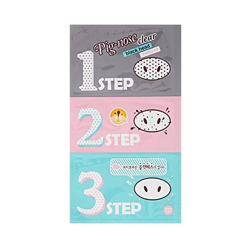 Holika Holika Pig Nose Clear Black Head 3-Step Kit - pleistrai nuo inkštirų
