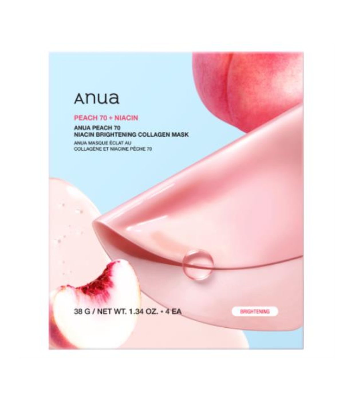 Anua Peach 70 Niacin Brightening Collagen mask - veido kaukė