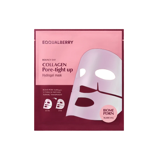 EQQUALBERRY Collagen Pore-Tight Up Hydrogel Mask – veido kaukė
