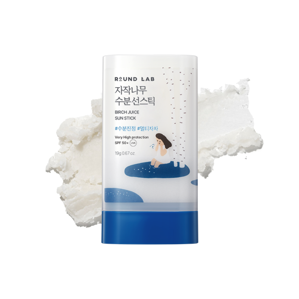 ROUND LAB Birch Juice Moisturizing Sun Stick – apsauginis pieštukas nuo saulės