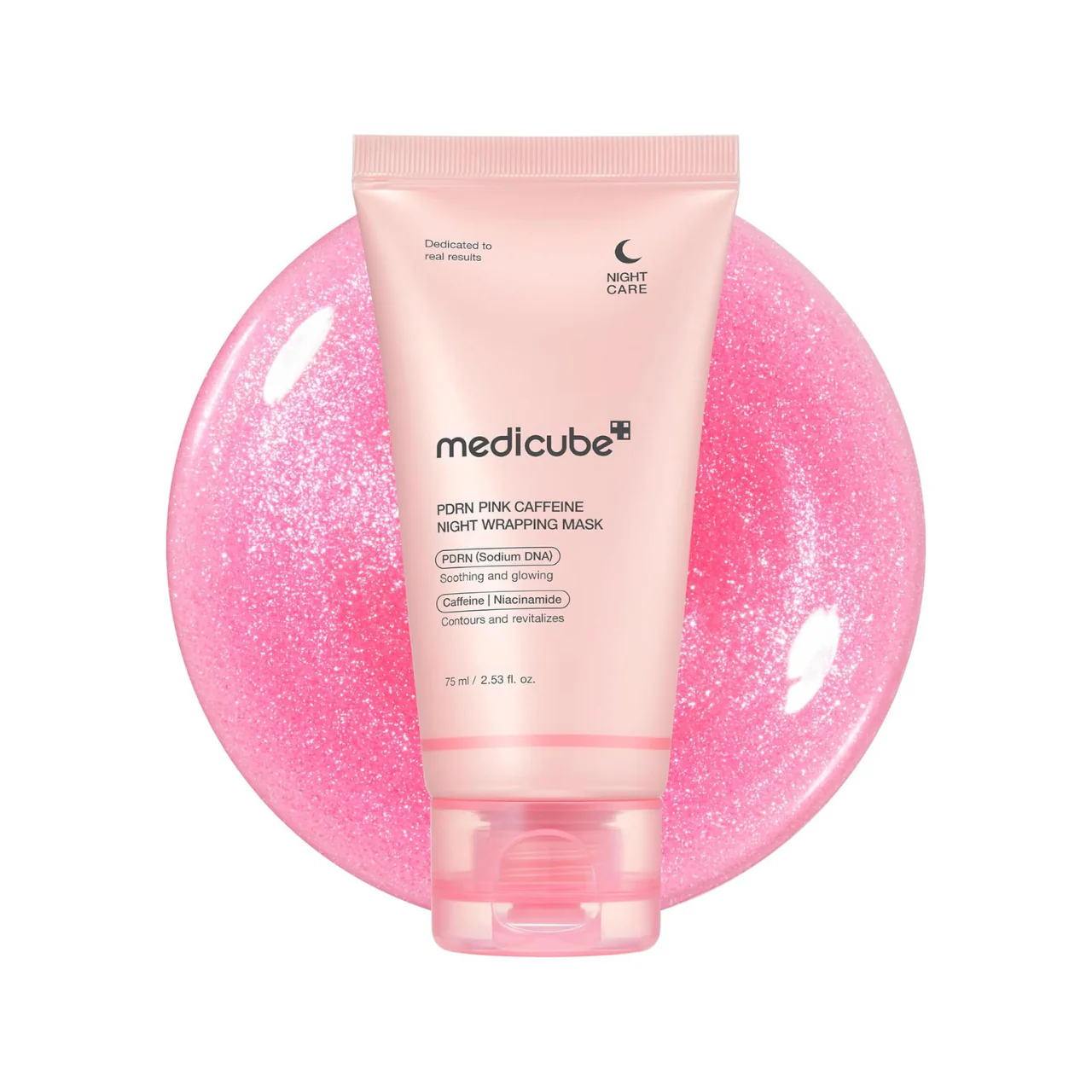 Medicube PDRN Pink Caffeine Night Wrapping Mask – atkuriamoji naktinė veido kaukė