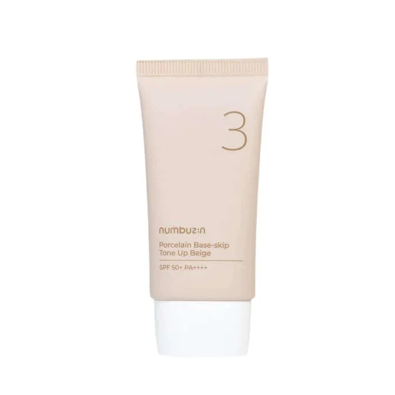 Numbuzin No.3 Porcelain Base-skip Tone Up Beige – tonuojantis veido kremas