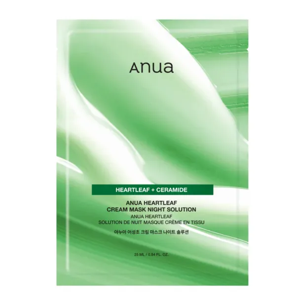 ANUA Heartleaf Cream Mask Night Solution - lakštinė veido kaukė