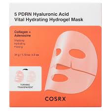 COSRX 5 PDRN Hyaluronic Acid Vital Hydrating Hydrogel Mask –hidrogelinė veido kaukė