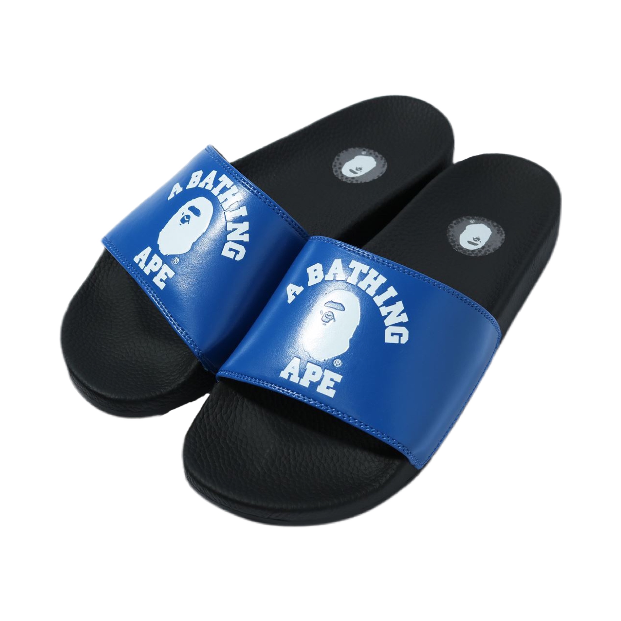 (40/41) A Bathing Ape College Slide Sandals Blue 2020