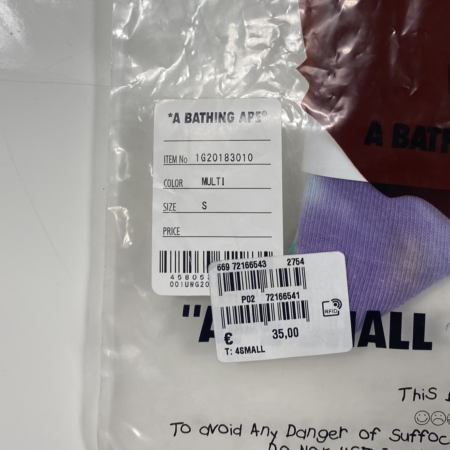 (S) Bape Tie Dye Socks Multi 2020