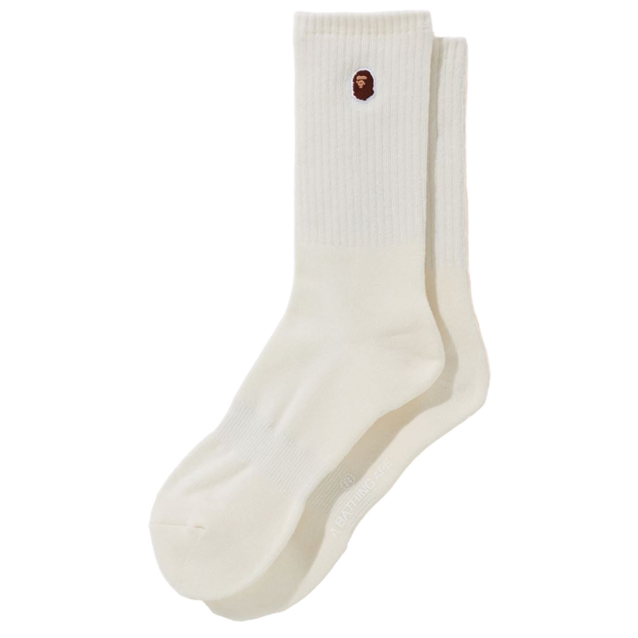 (M) Bape Ape Head One Point Socks White