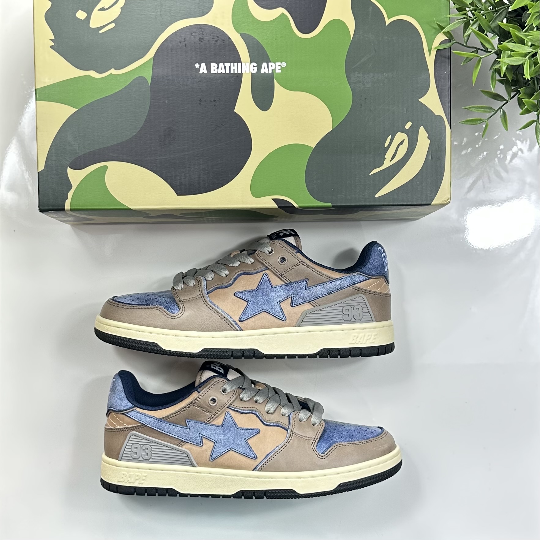 (41) A Bathing Ape Bape SK8STA Vintage Beige Indigo 2022