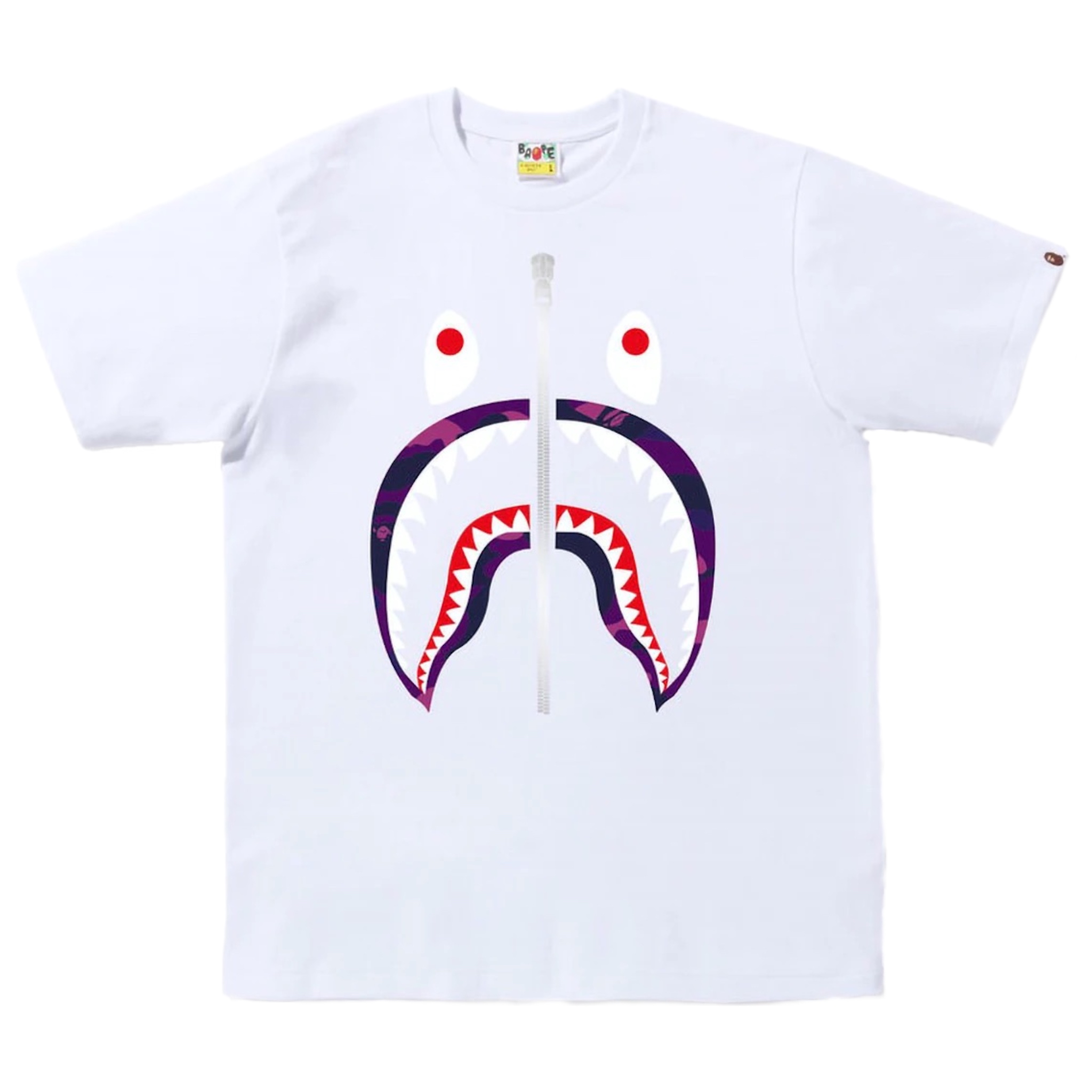 (XXL) Bape Color Camo Shark Tee White/Purple
