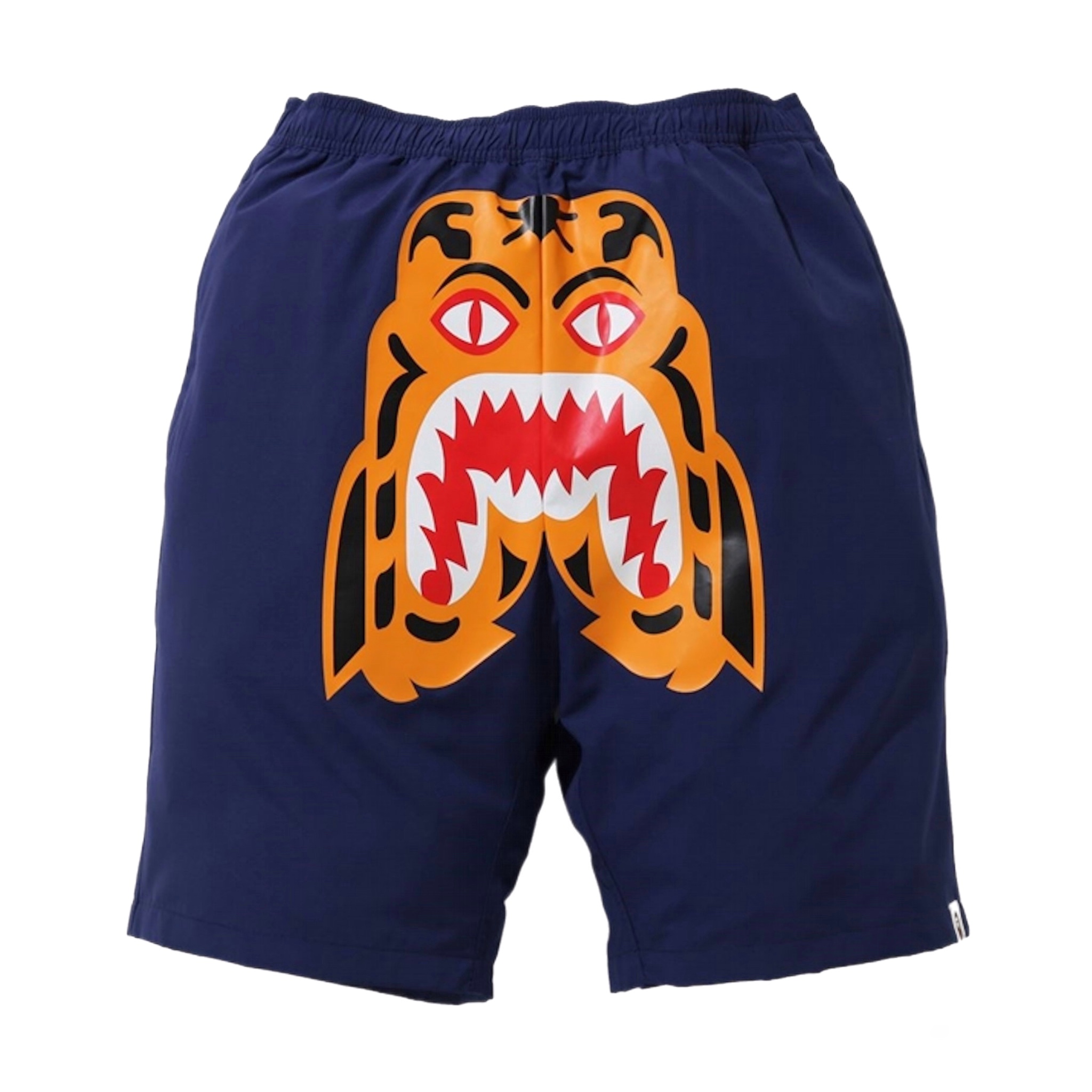 (L) Bape Tiger Beach Shorts Navy 2020