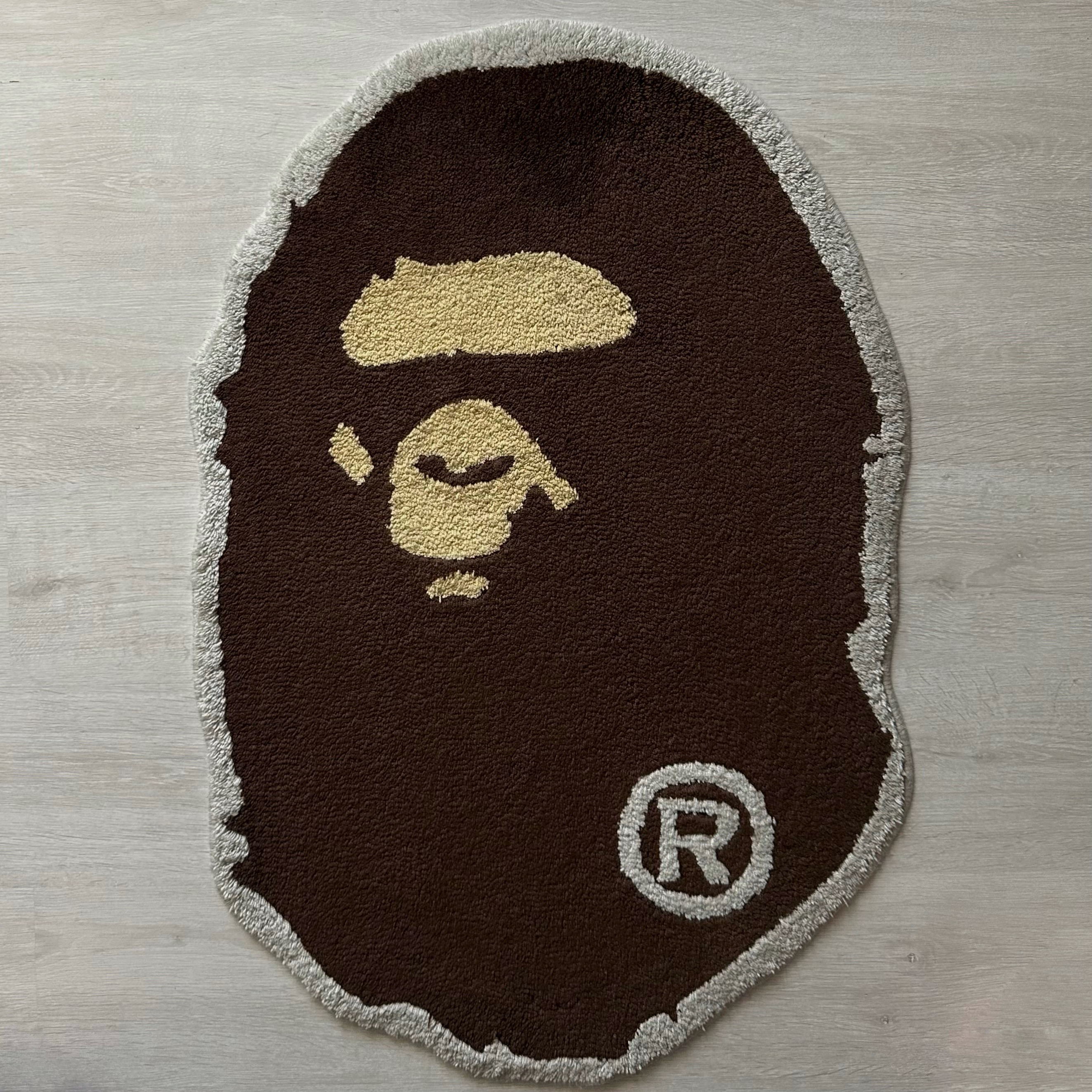 Bape Big Ape Head Rug Brown 2021