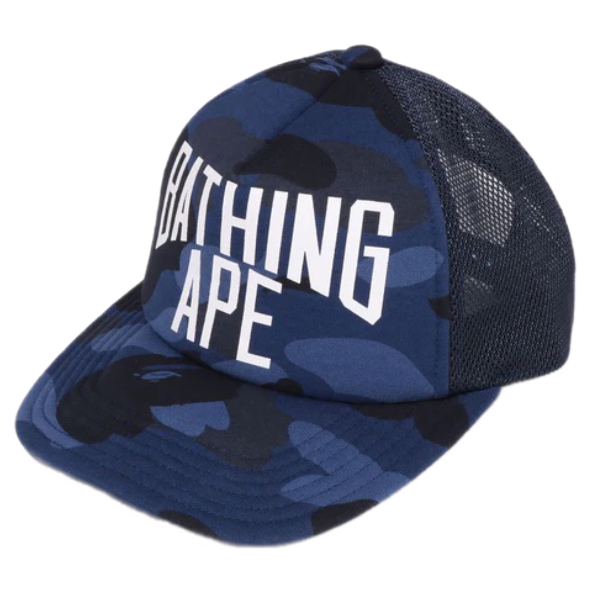 Bape Color Camo NYC Logo Mesh Cap Navy 2022