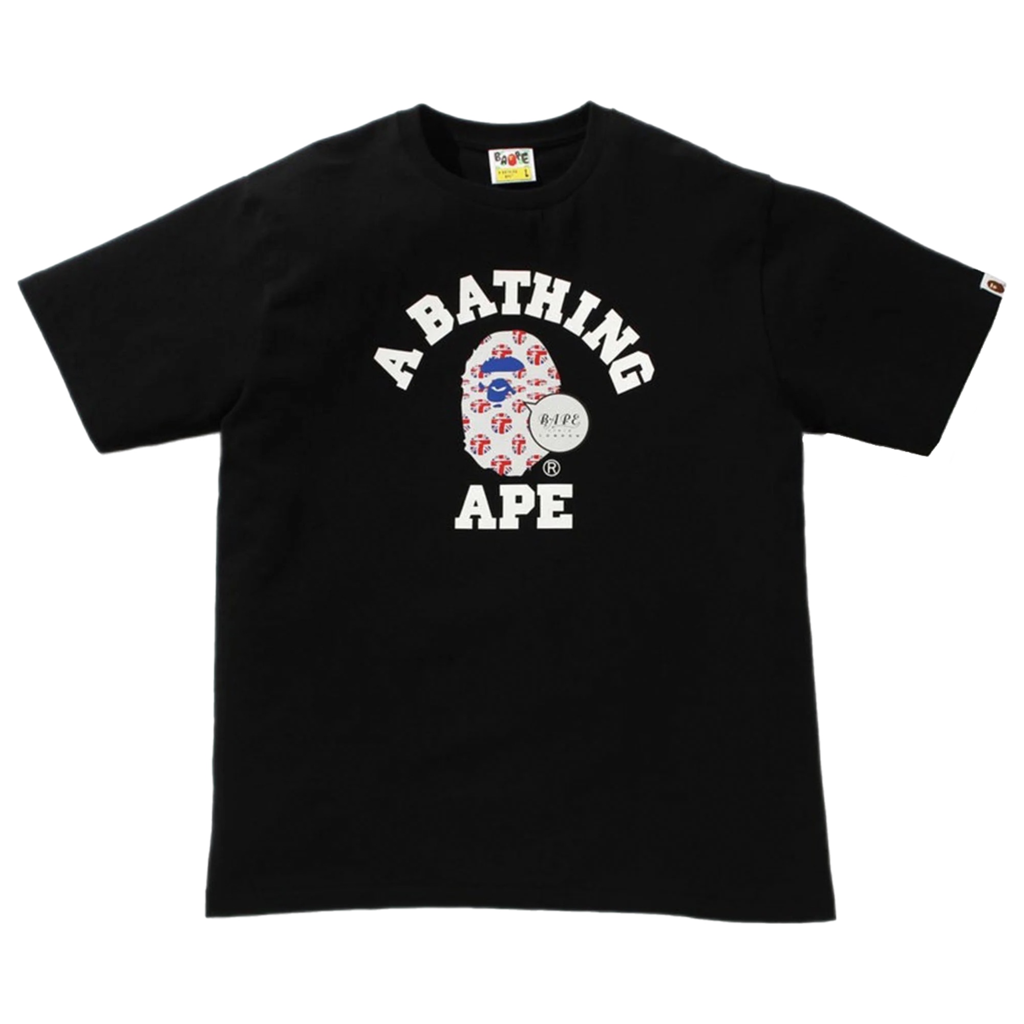 (M) Bape London Reflector Union Jack College Tee Black 2021