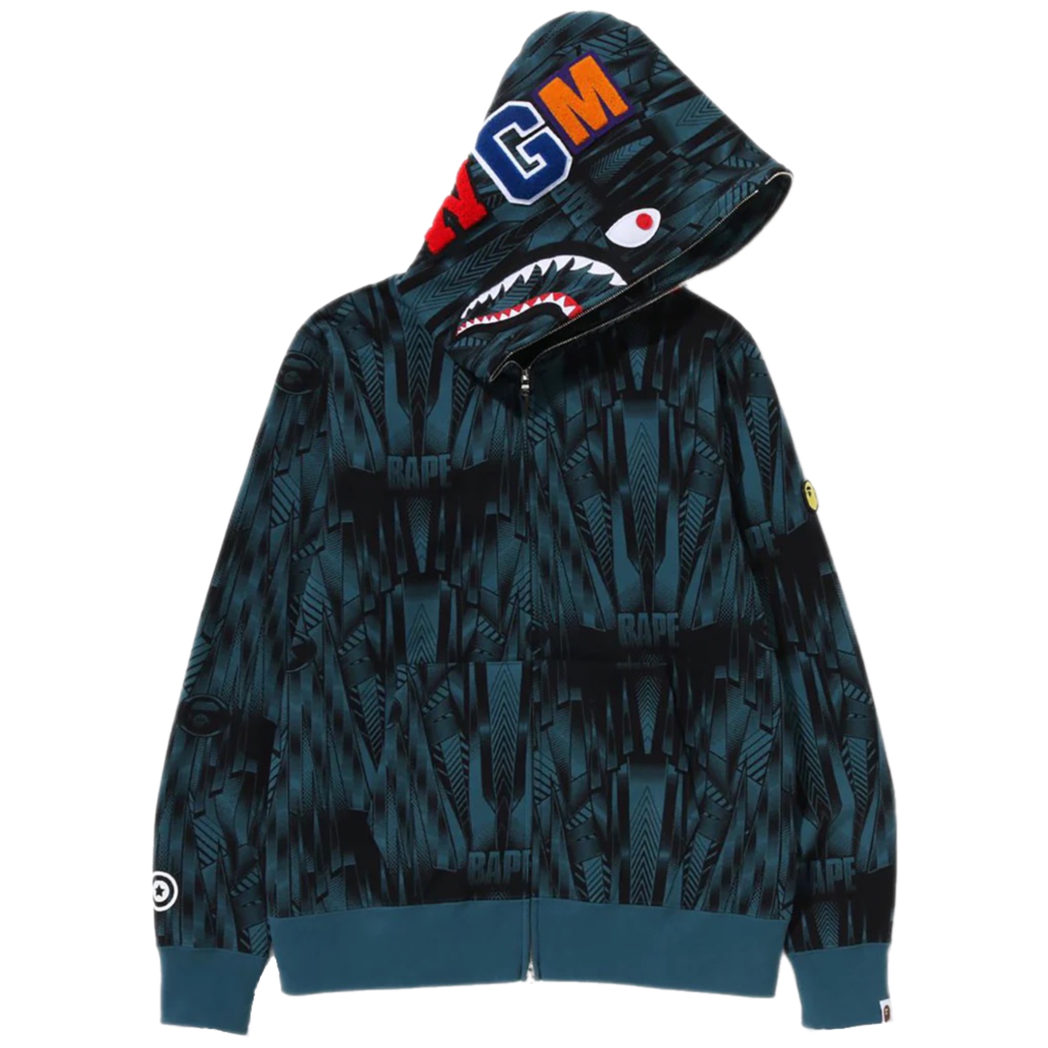 (S) Bape Speed Racer Shark Full Zip Hoodie Blue 2023