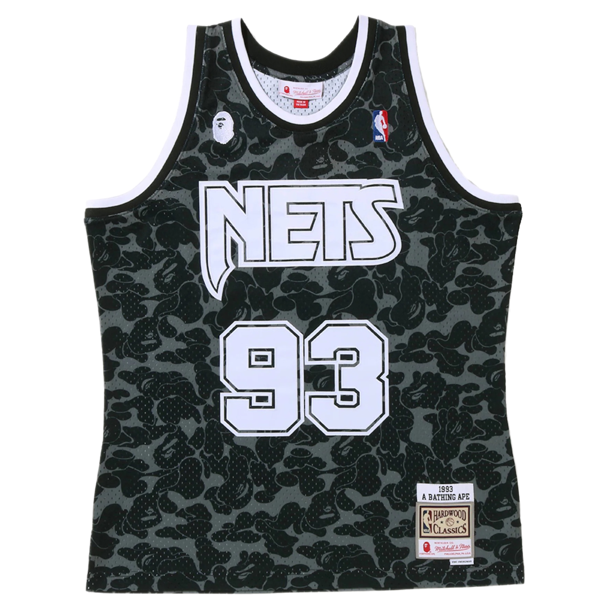 (S) Bape x Mitchell & Ness New Jersey Nets Jersey Black 2022