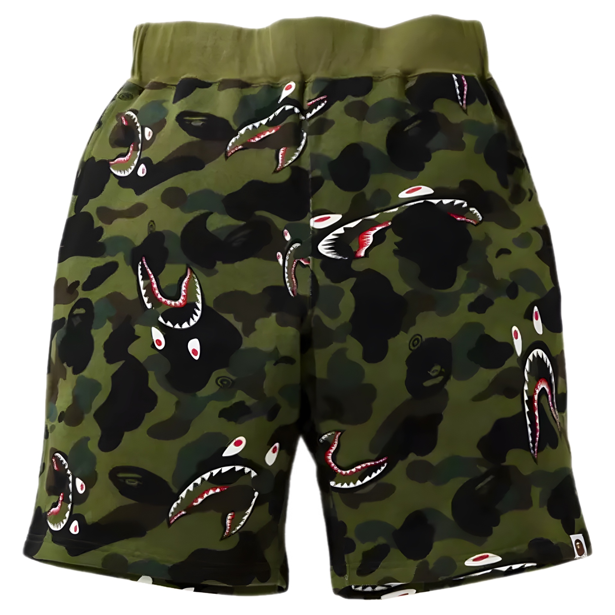 (XL)  Bape 1st Camo Relaxed Shark Shorts Green 2021