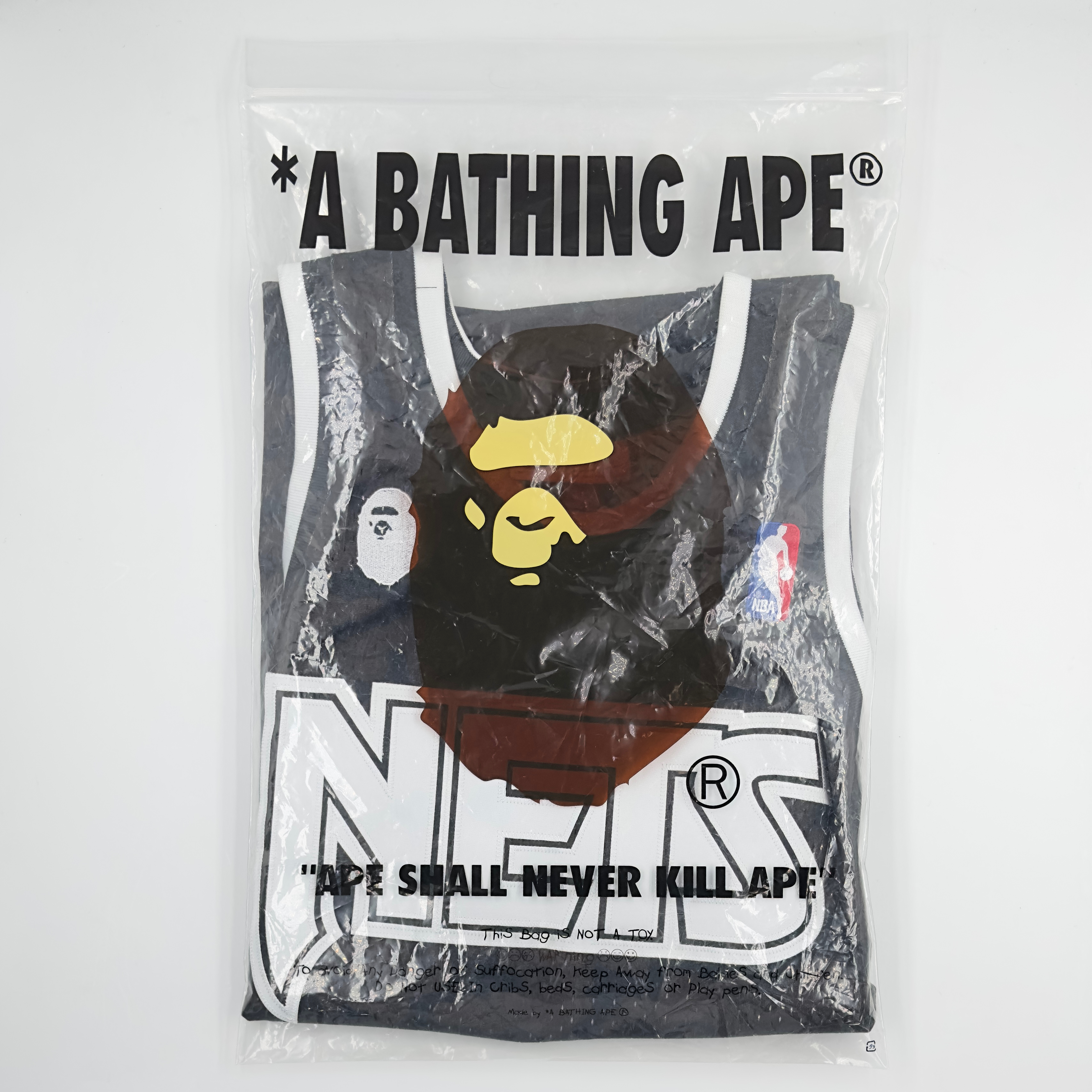 (S) Bape x Mitchell & Ness New Jersey Nets Jersey Black 2022