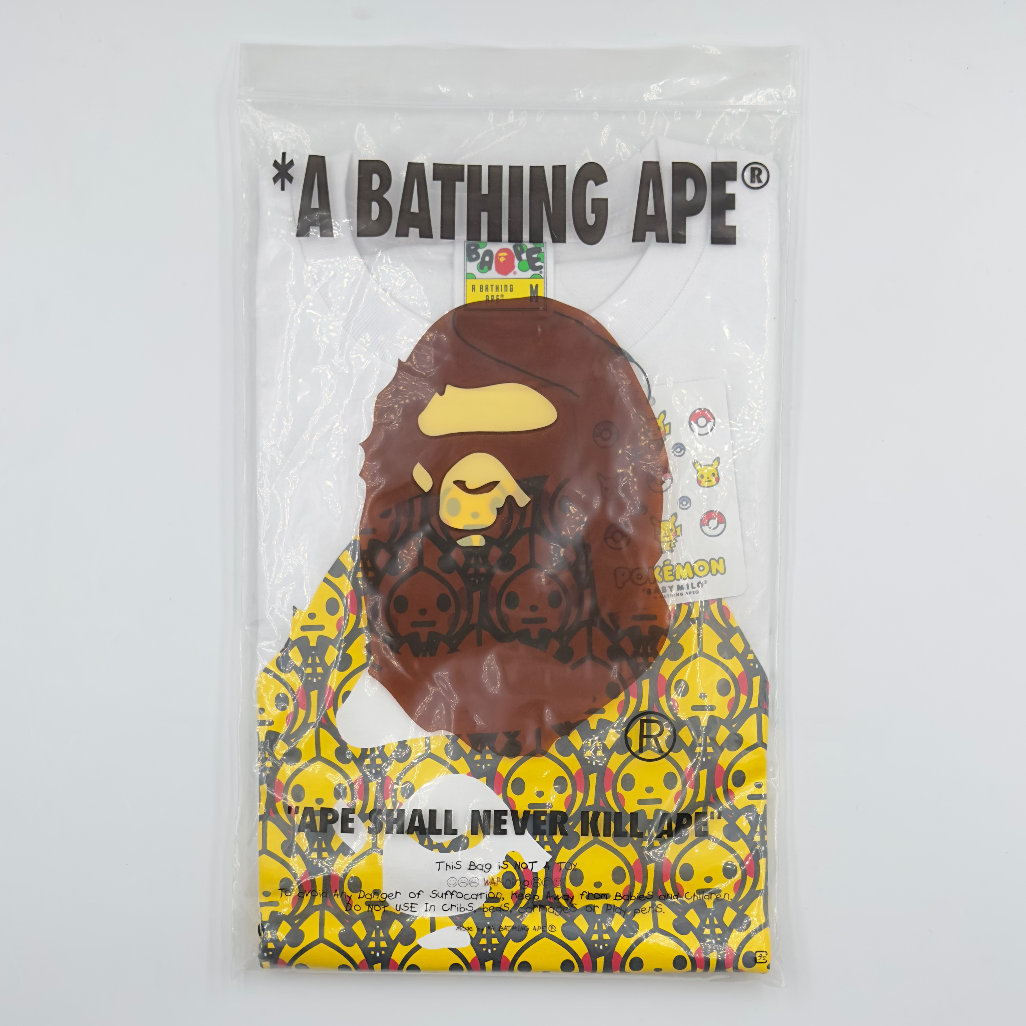 (M/L) Bape Pokemon Baby Milo Ape Head#1 Tee White 2021