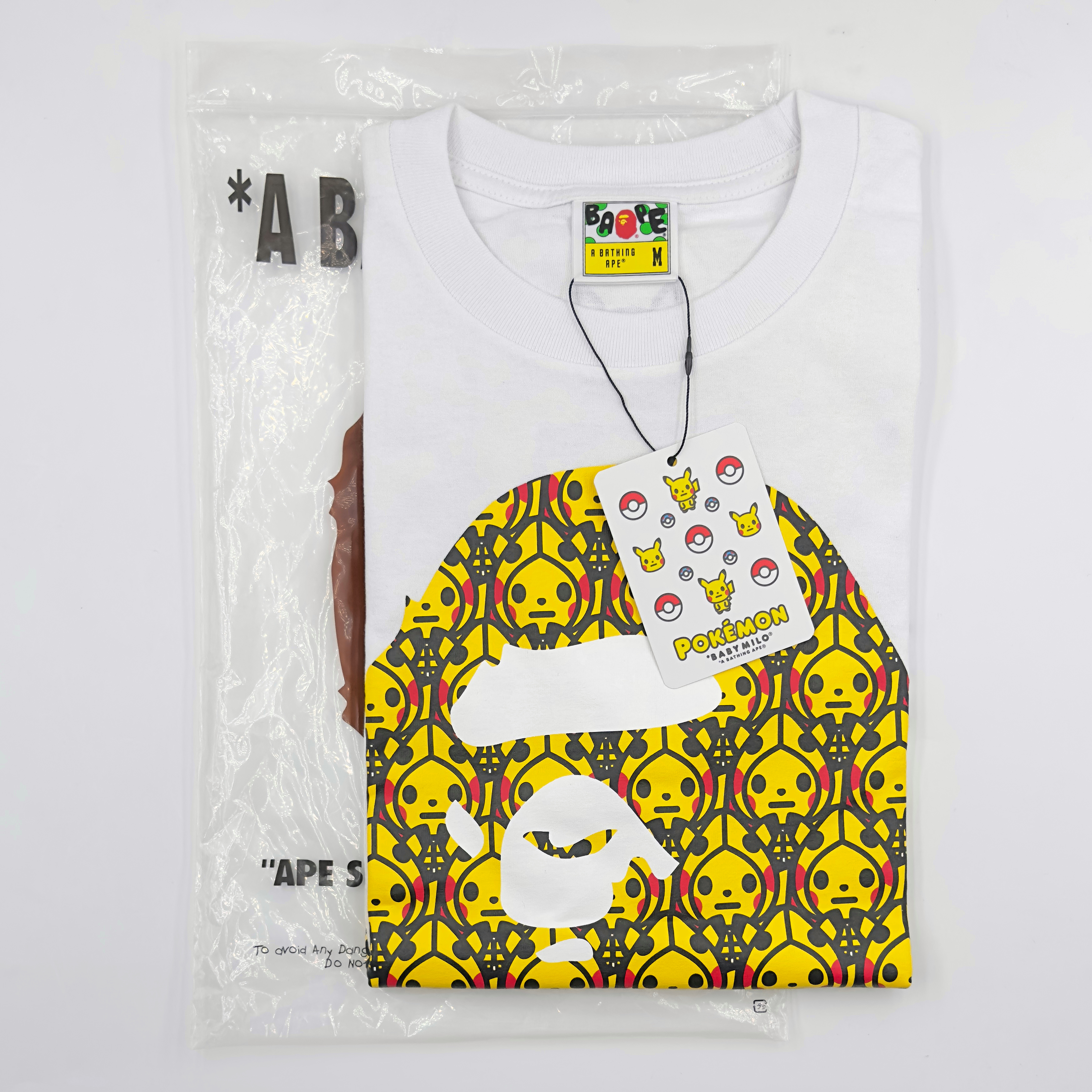 (M/L) Bape Pokemon Baby Milo Ape Head#1 Tee White 2021