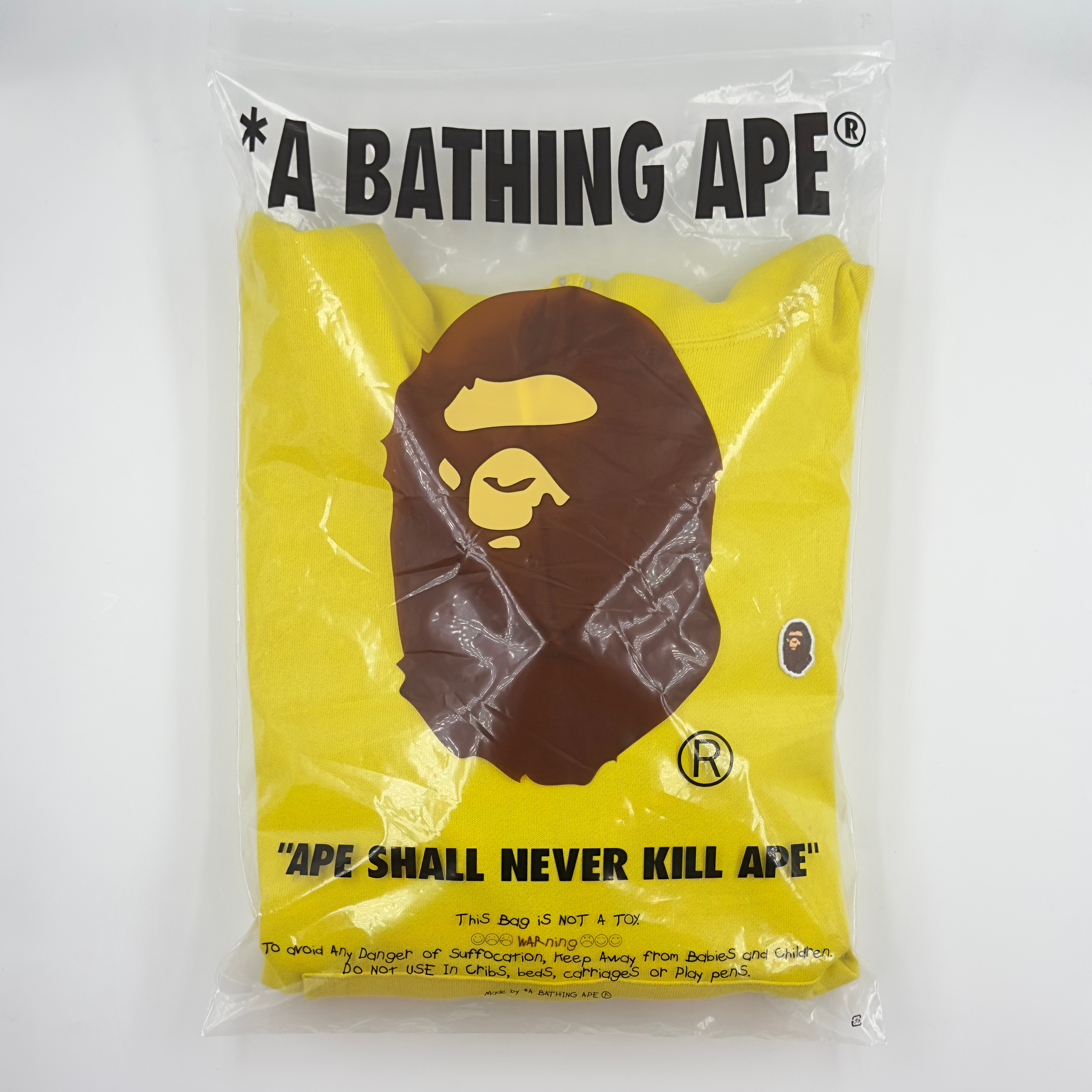 (S/M/L) Bape Ape Head One Point Relaxed Fit Hoodie Yellow