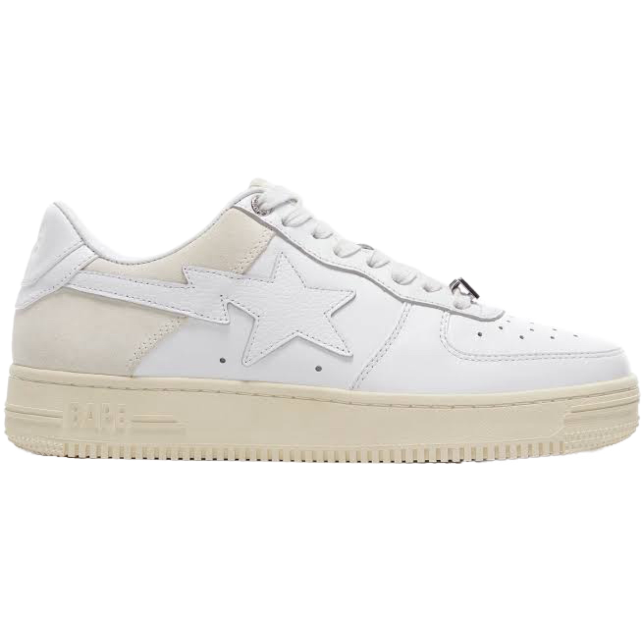 (44) A Bathing Ape Bapesta Suede Heel White 2021