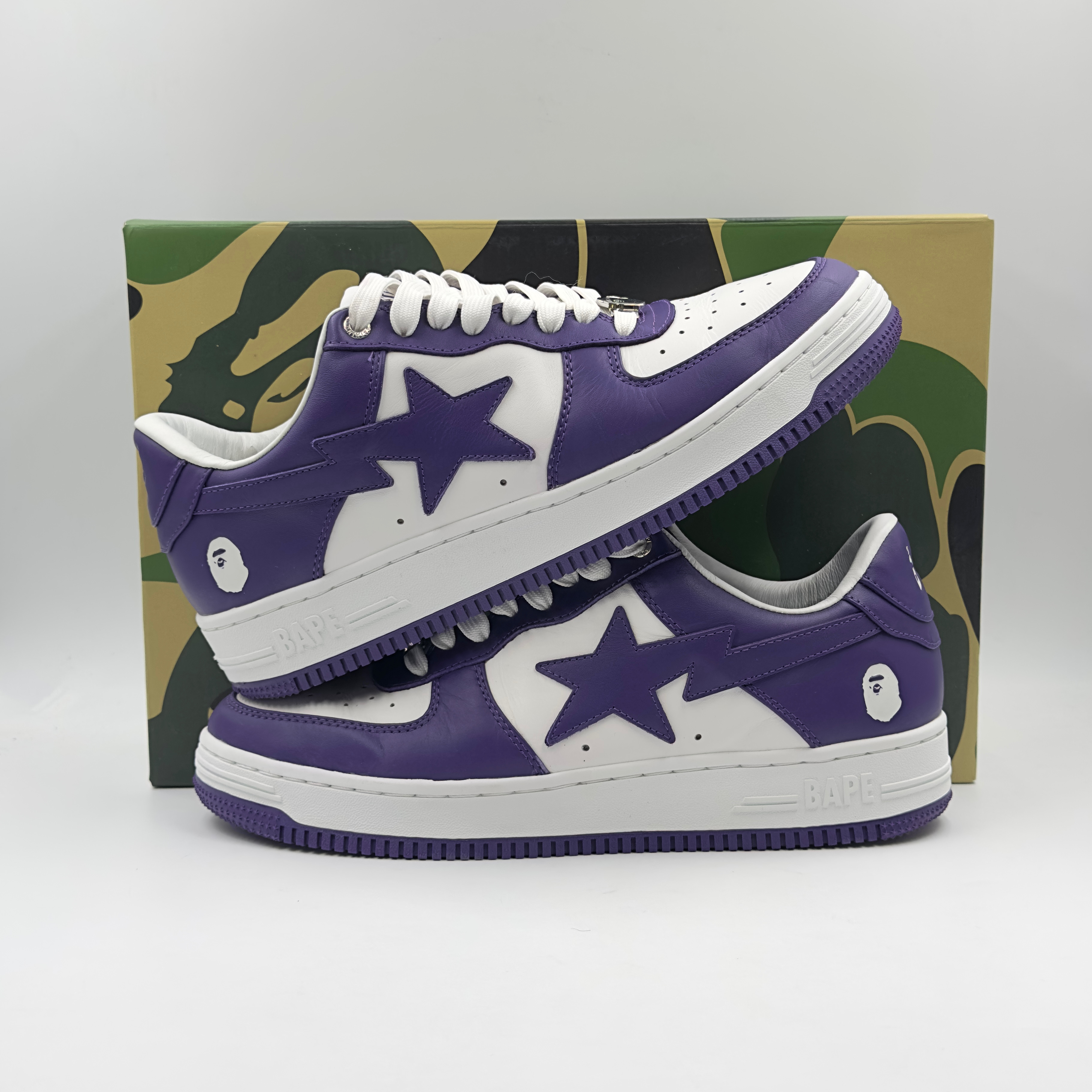 (44) A Bathing Ape Bapesta White/Purple 2021