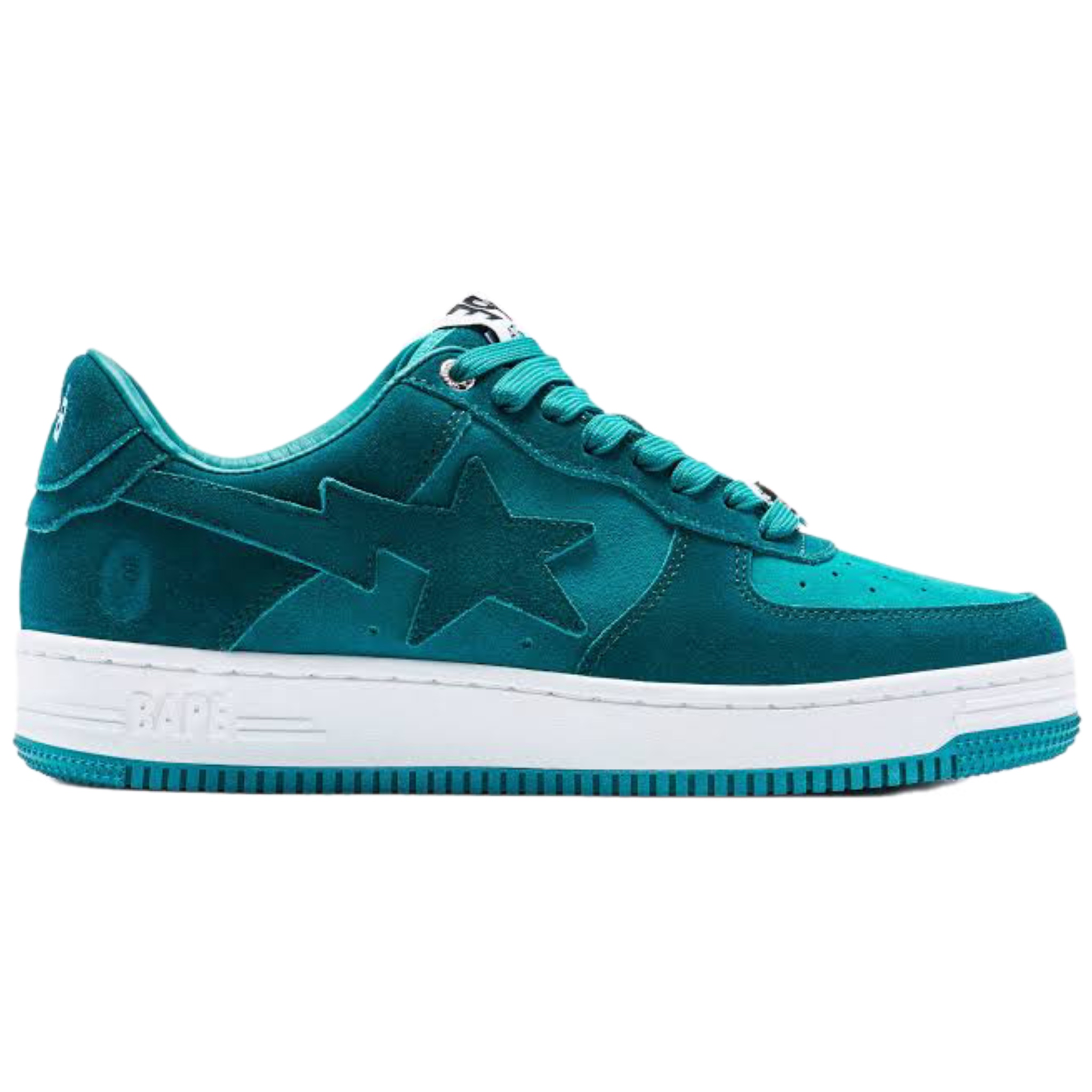 (46) A Bathing Ape Bapesta Suede Green 2022